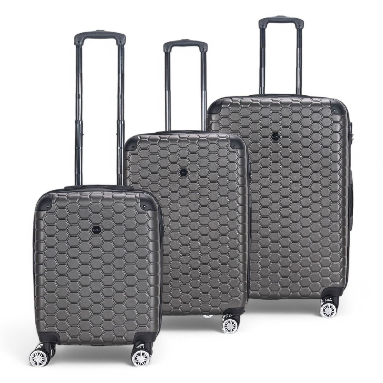 Noda Set of 3 Hard Shell Suitcase in Charcoal