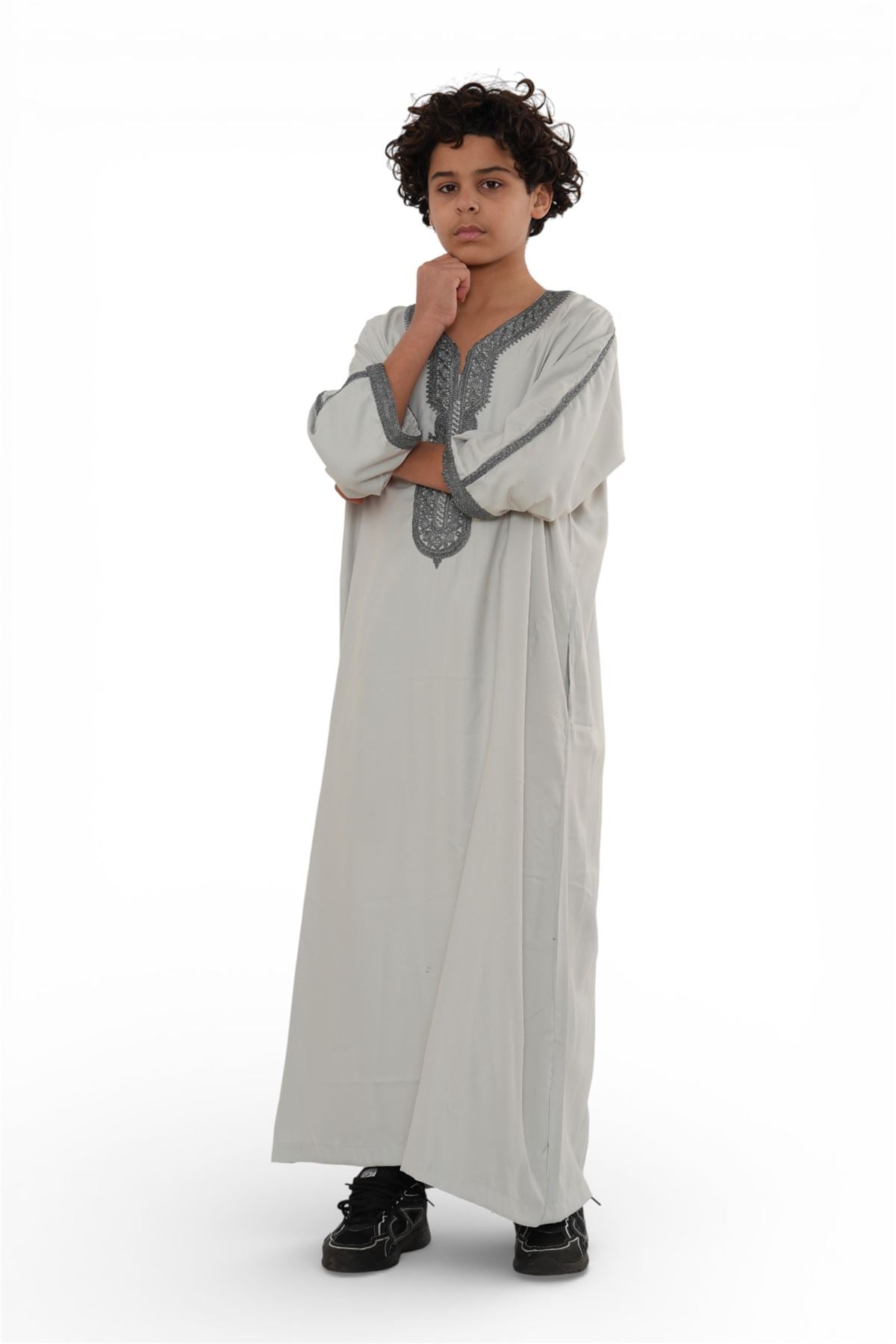 Kids Boys Moroccan Thobe Robe Eid Djellaba Gandoura Jubba- K-HM65