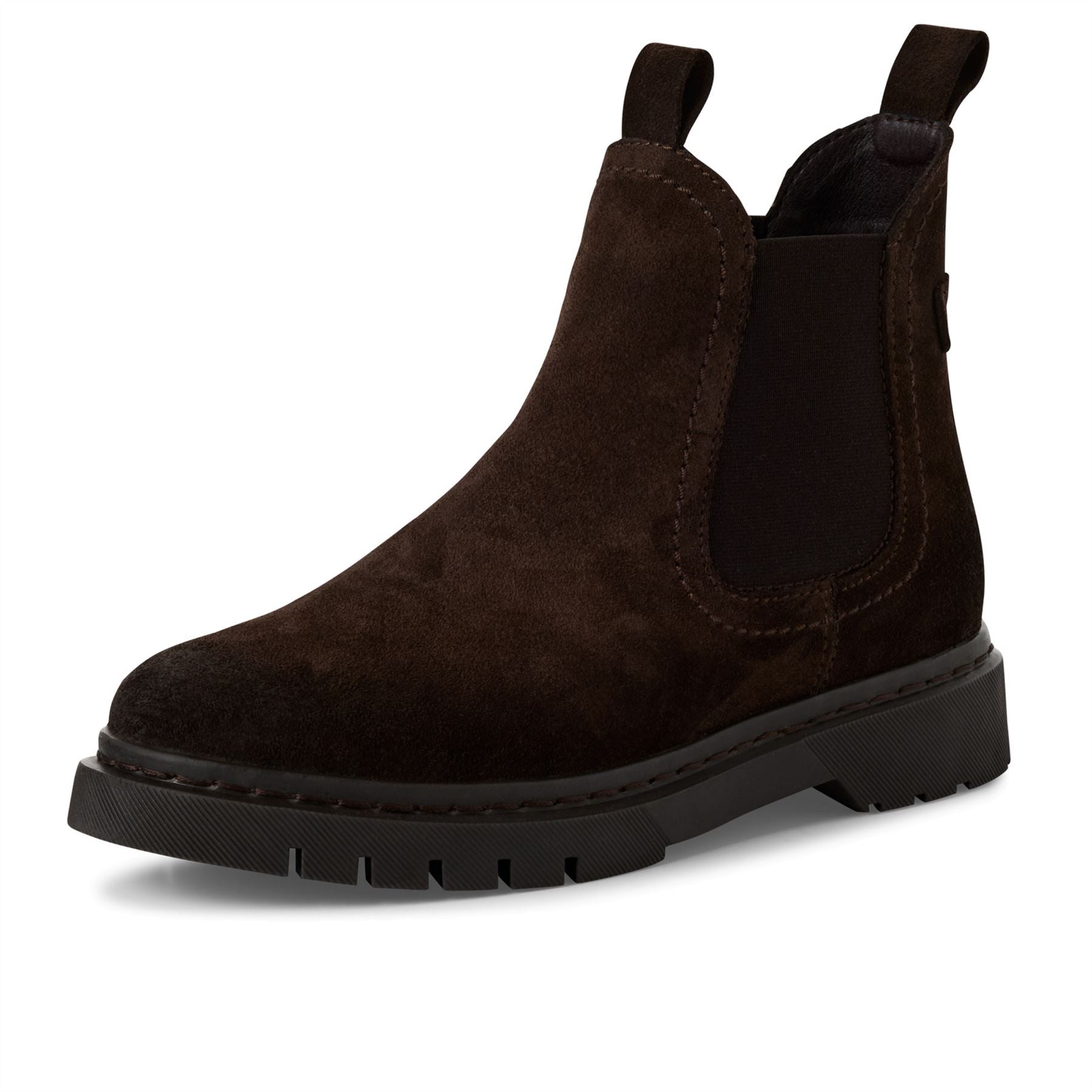 Tamaris Womens Mocca Brown Suede Leather Classic Chelsea Ankle Boots