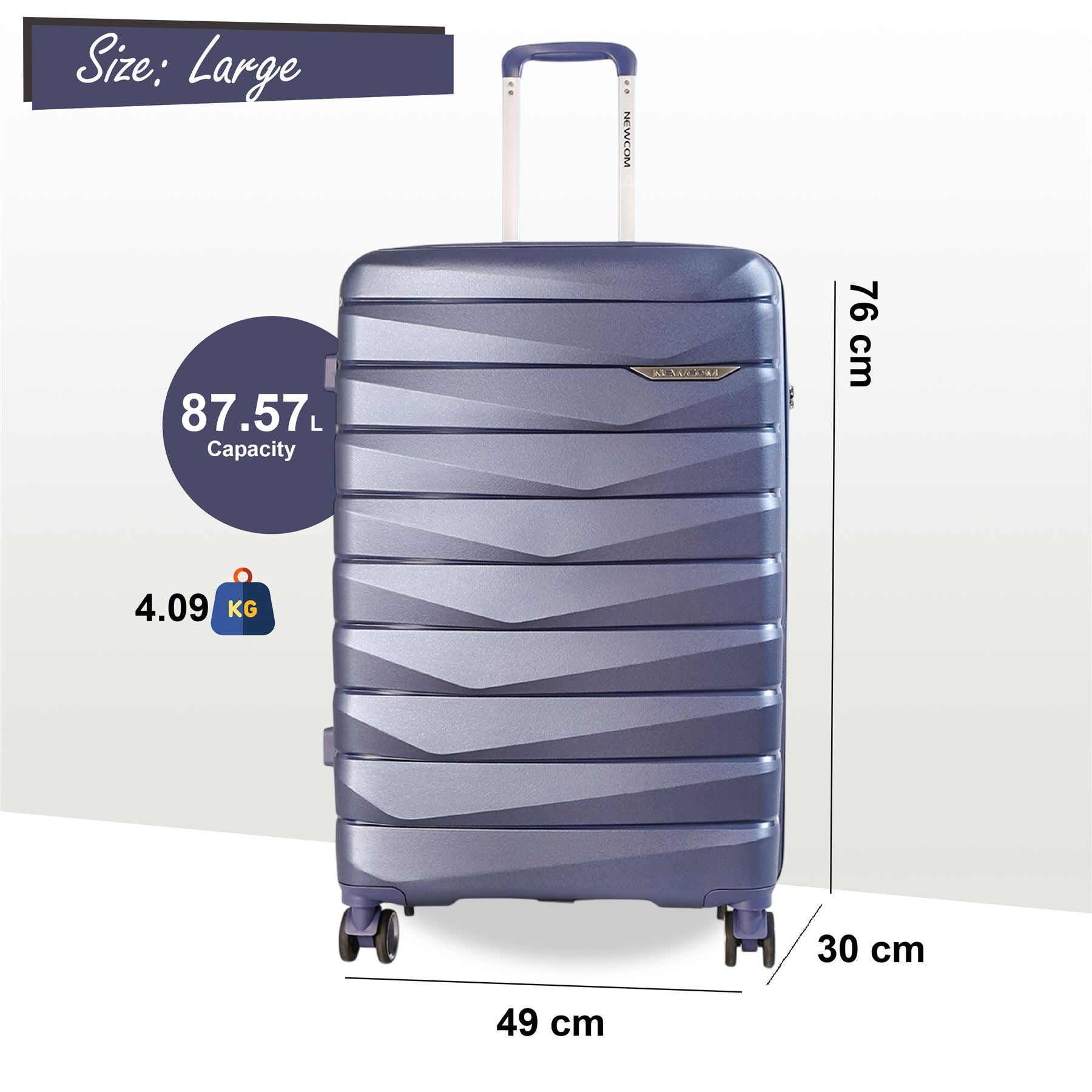 Forster Large Hard Shell TSA Suitcase in Blue