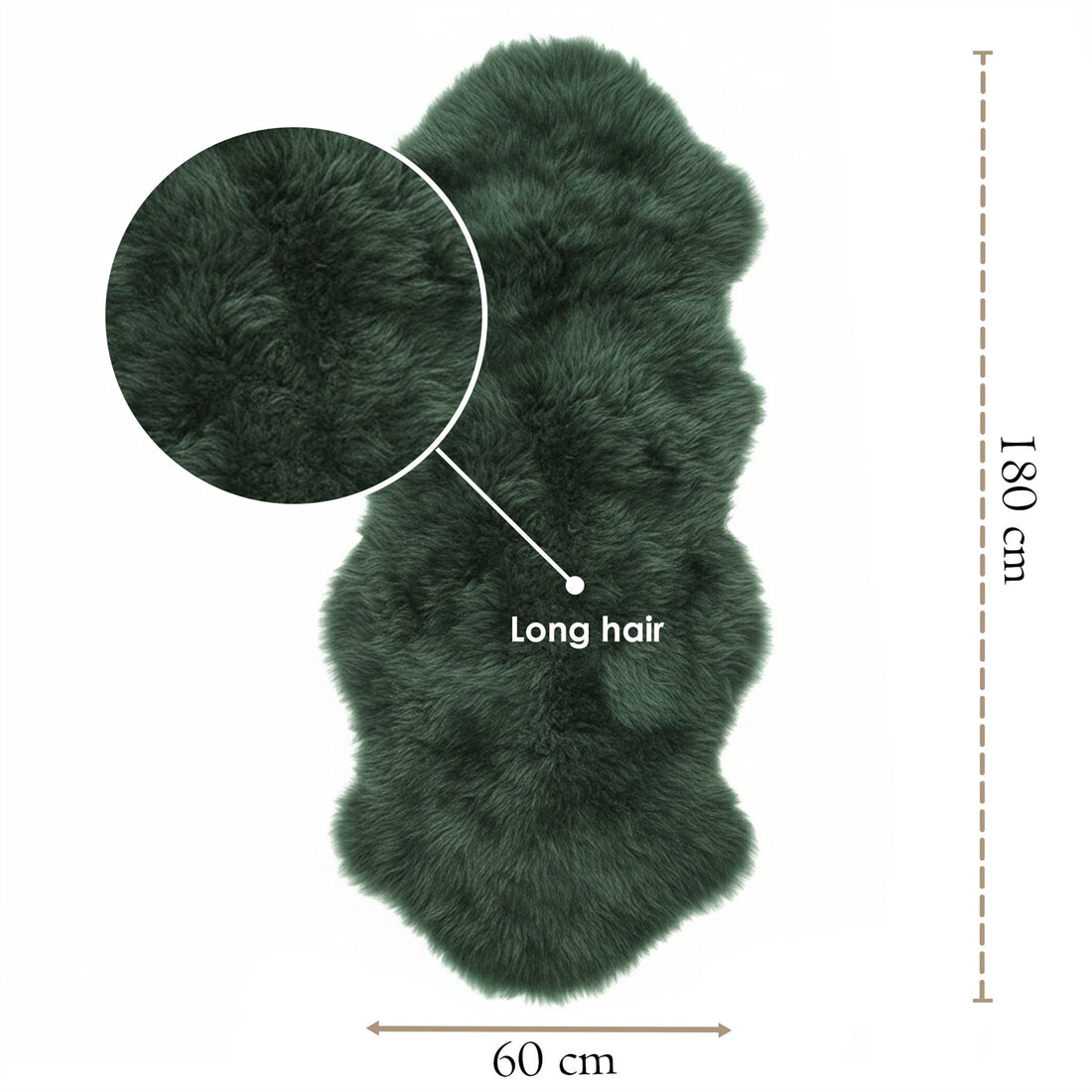 Genuine Sheepskin Double Natural Fluffy Silky Soft Real Wool Rug