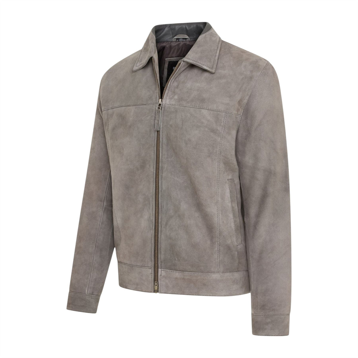 Mens Retro Classic Suede Leather Harrington Biker Jacket - Bryne