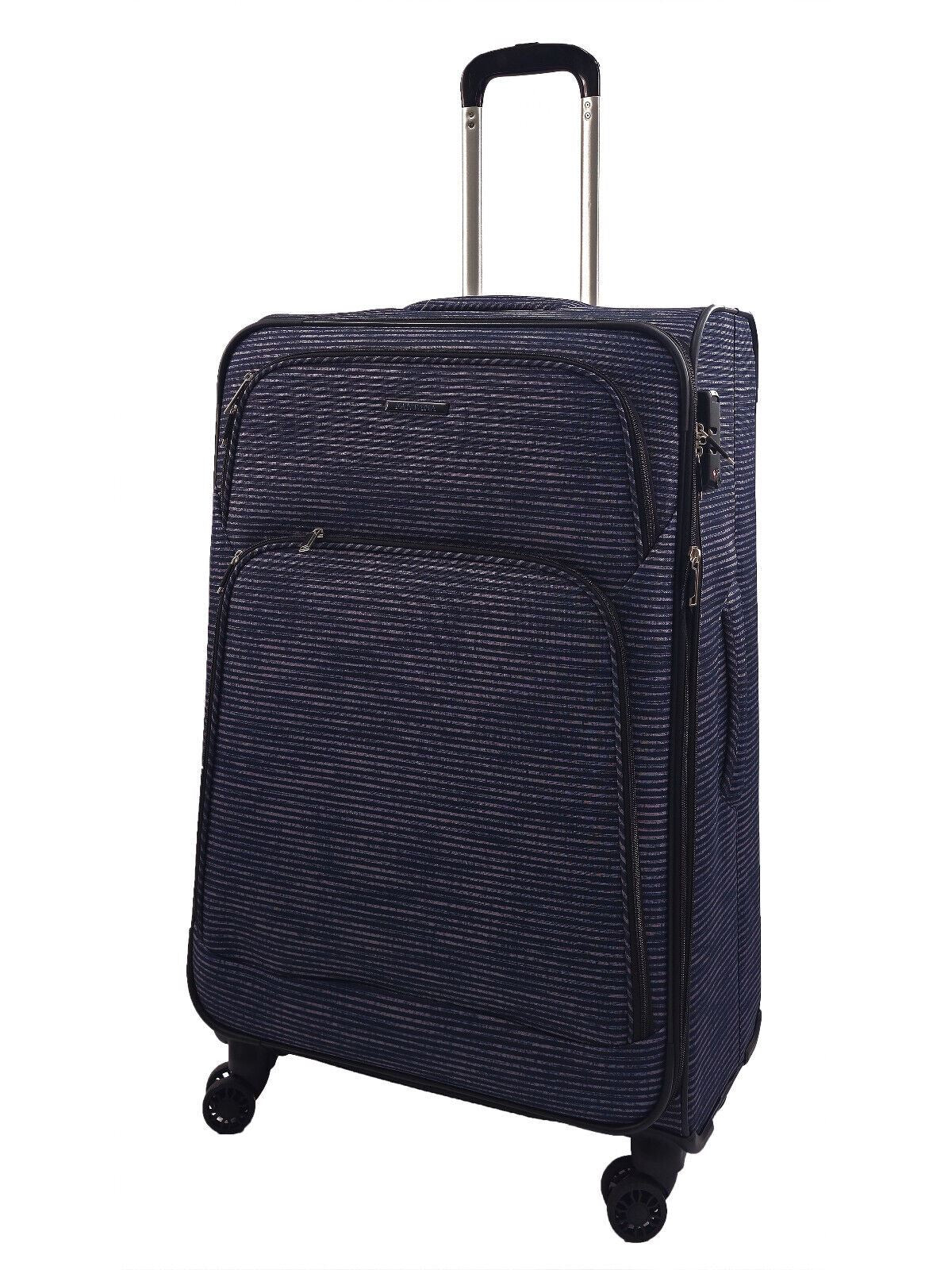 Ashville Large Soft Shell Suitcase in Lines