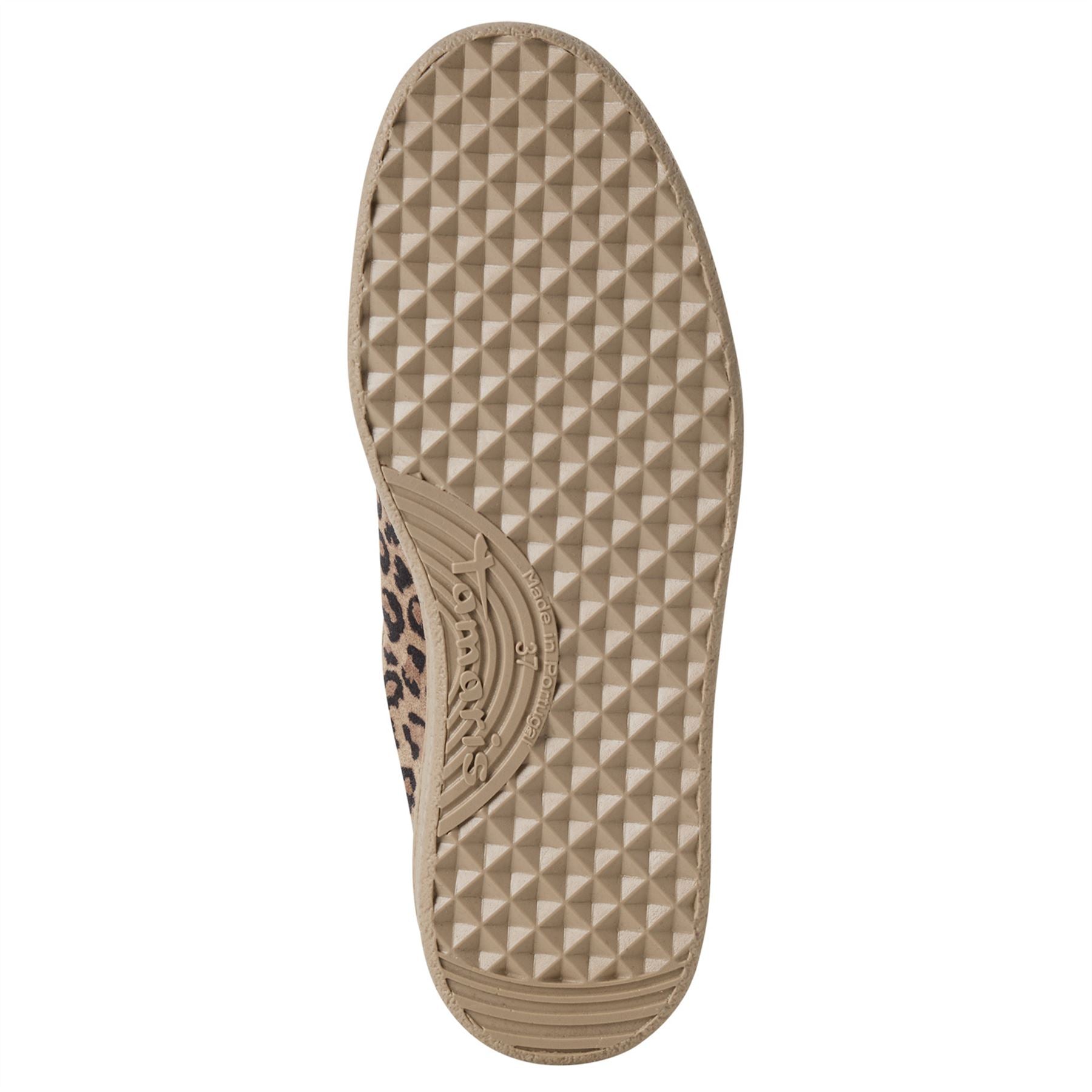 Tamaris Womens Leapord Brown Suede Leather Fashion Lace Up Sneakers