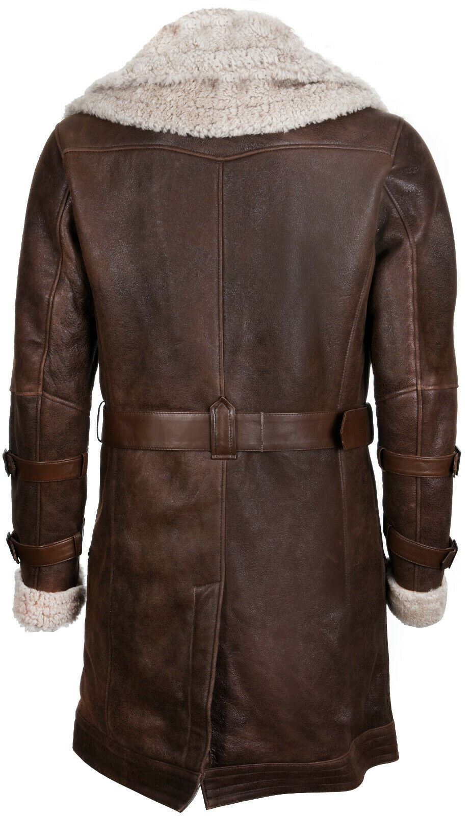 Mens 3/4 Length Sheepskin Leather Overcoat-Kendal