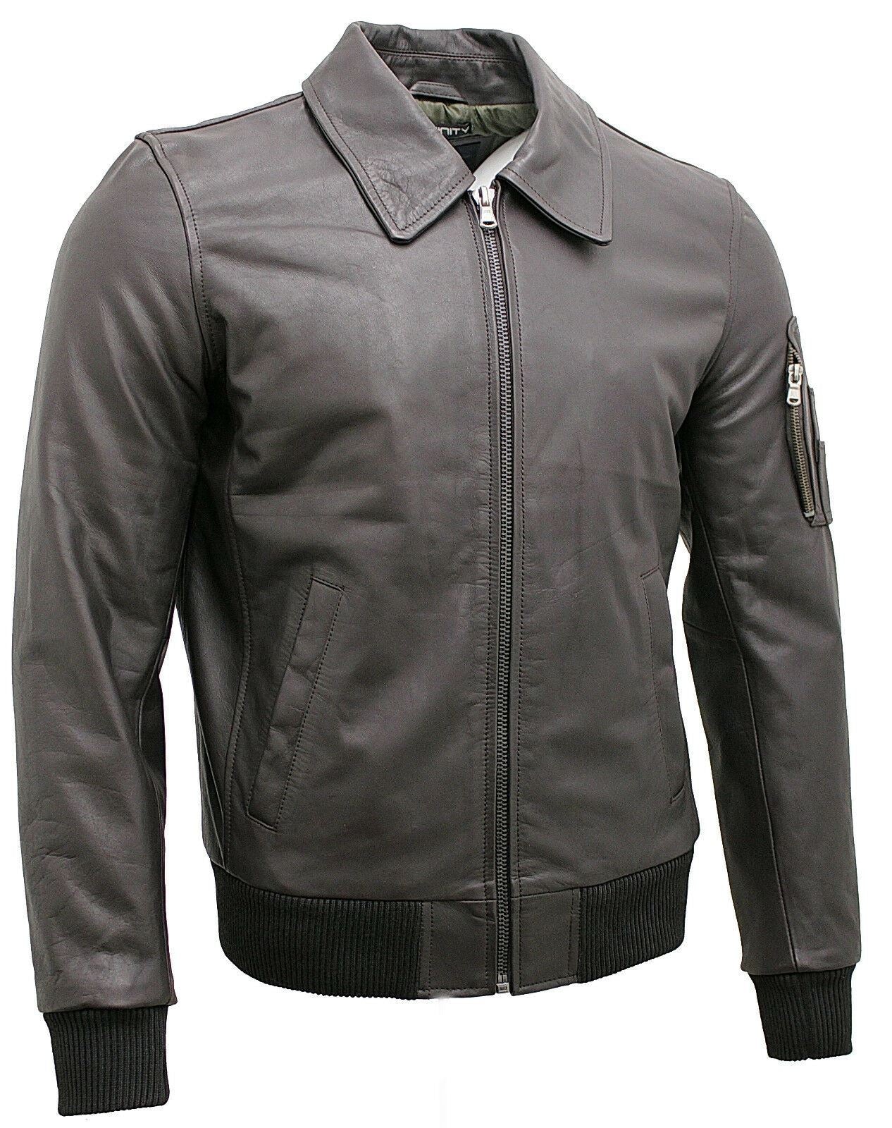 Mens Cowhide A2 Leather Bomber Jacket-Chingford