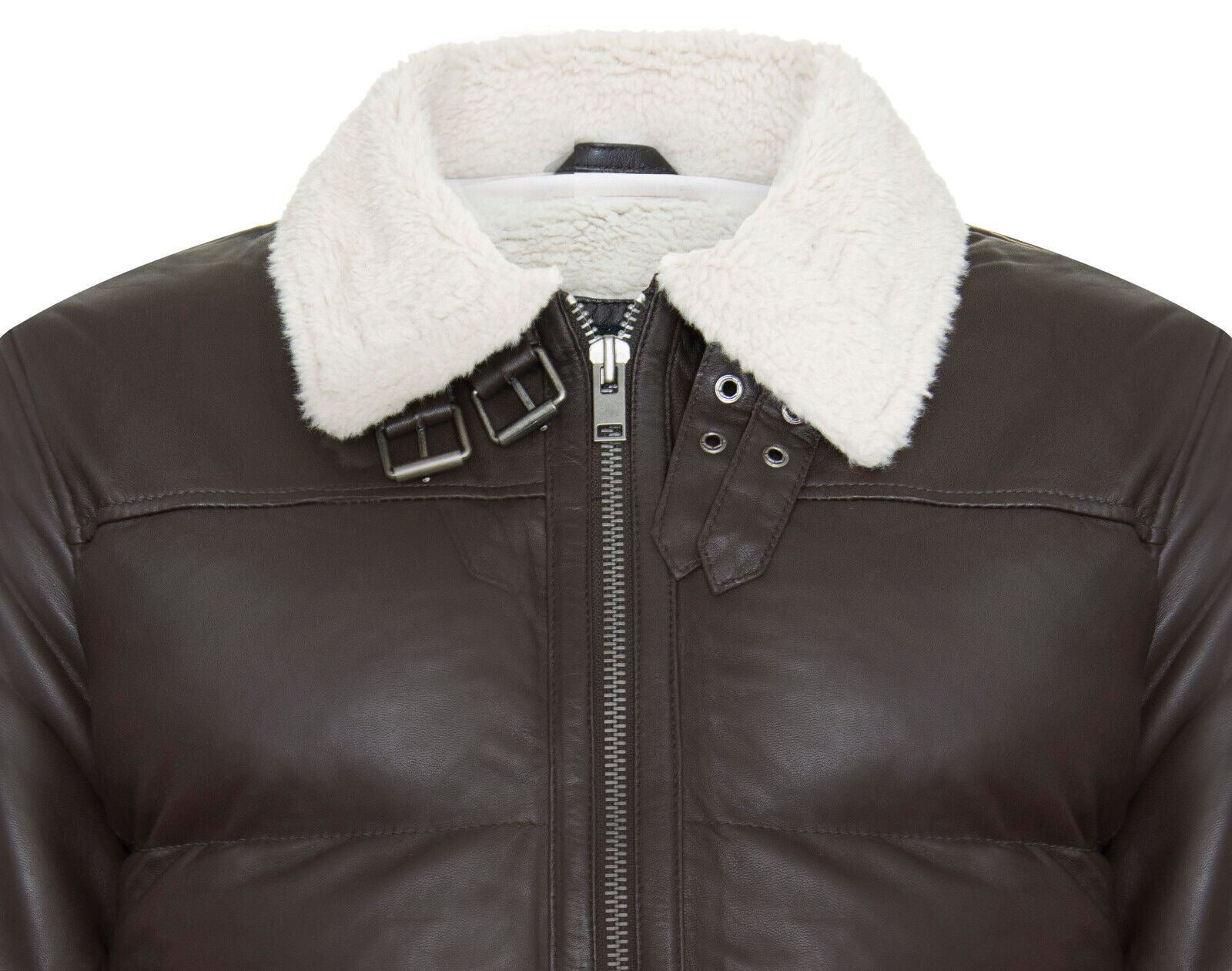 Mens Quilted Leather Biker Jacket - Thaxted