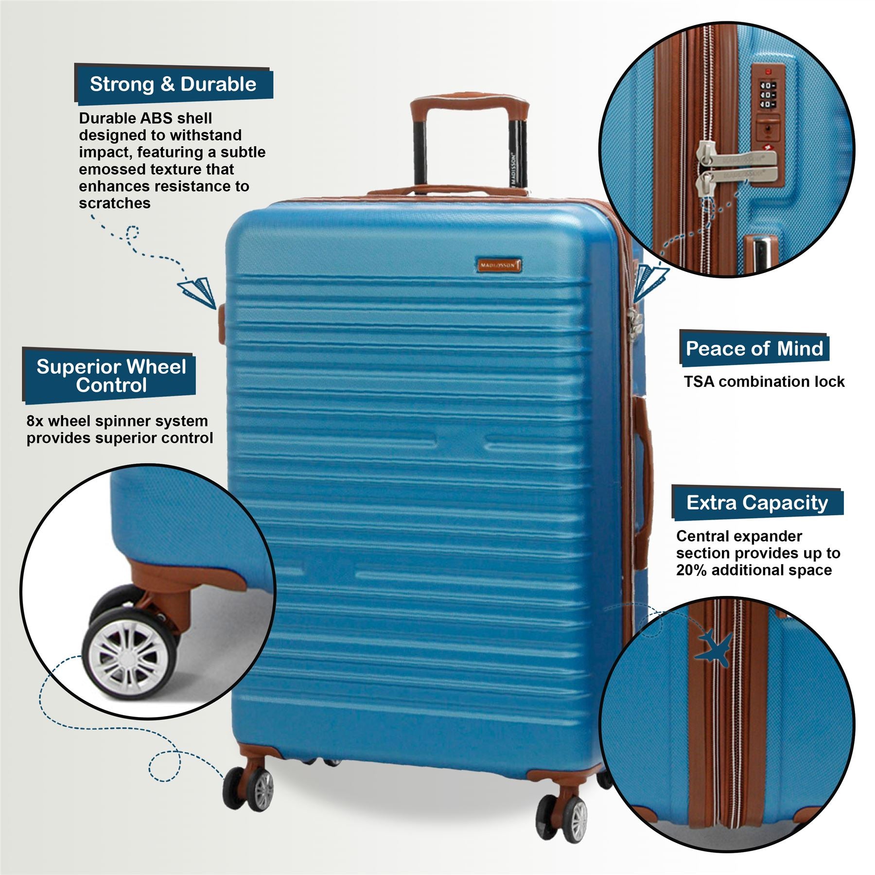 Armidale Large Hard Shell Suitcase in Blue