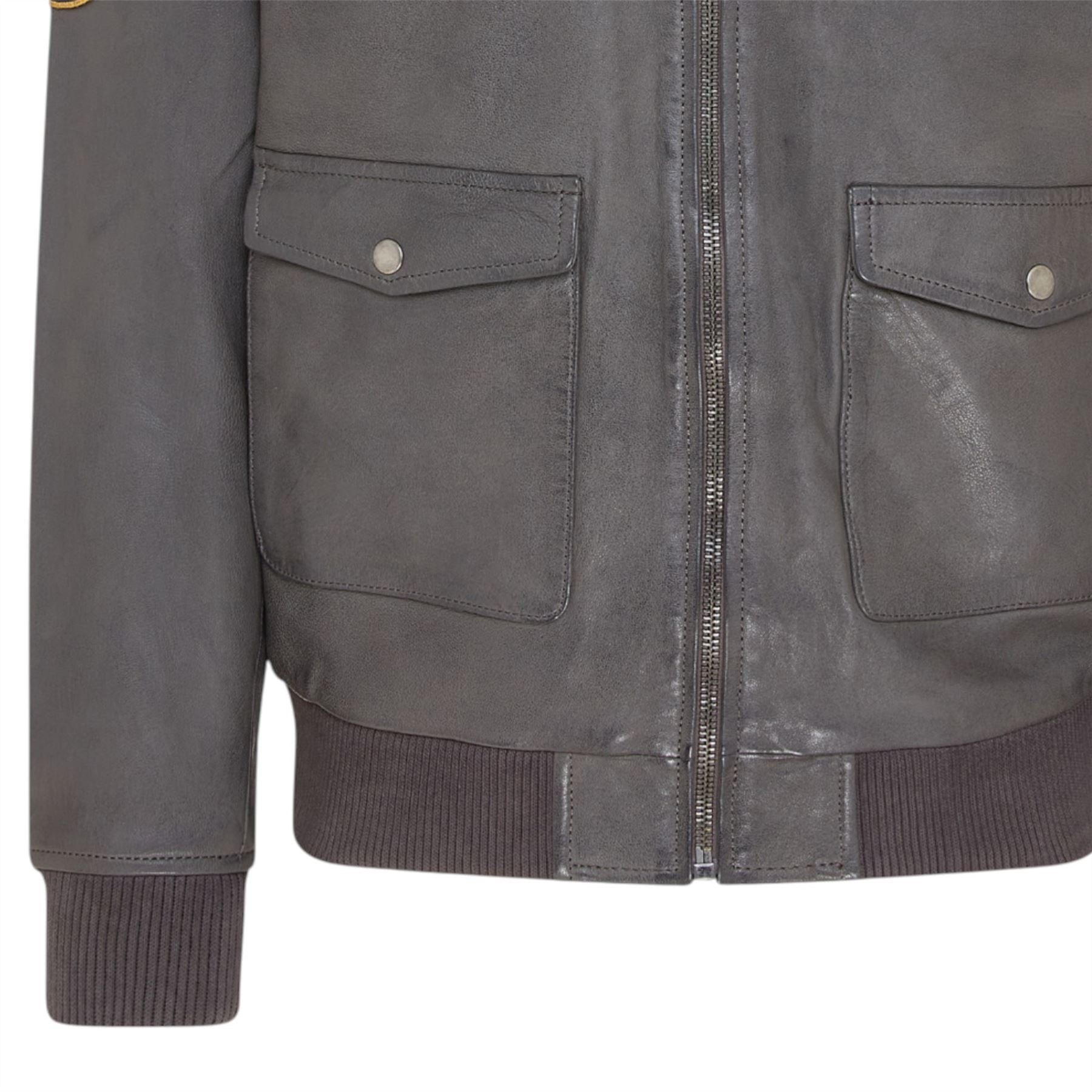 Men’s Leather Bomber G-1 Aviator Collar Jacket - Maverick