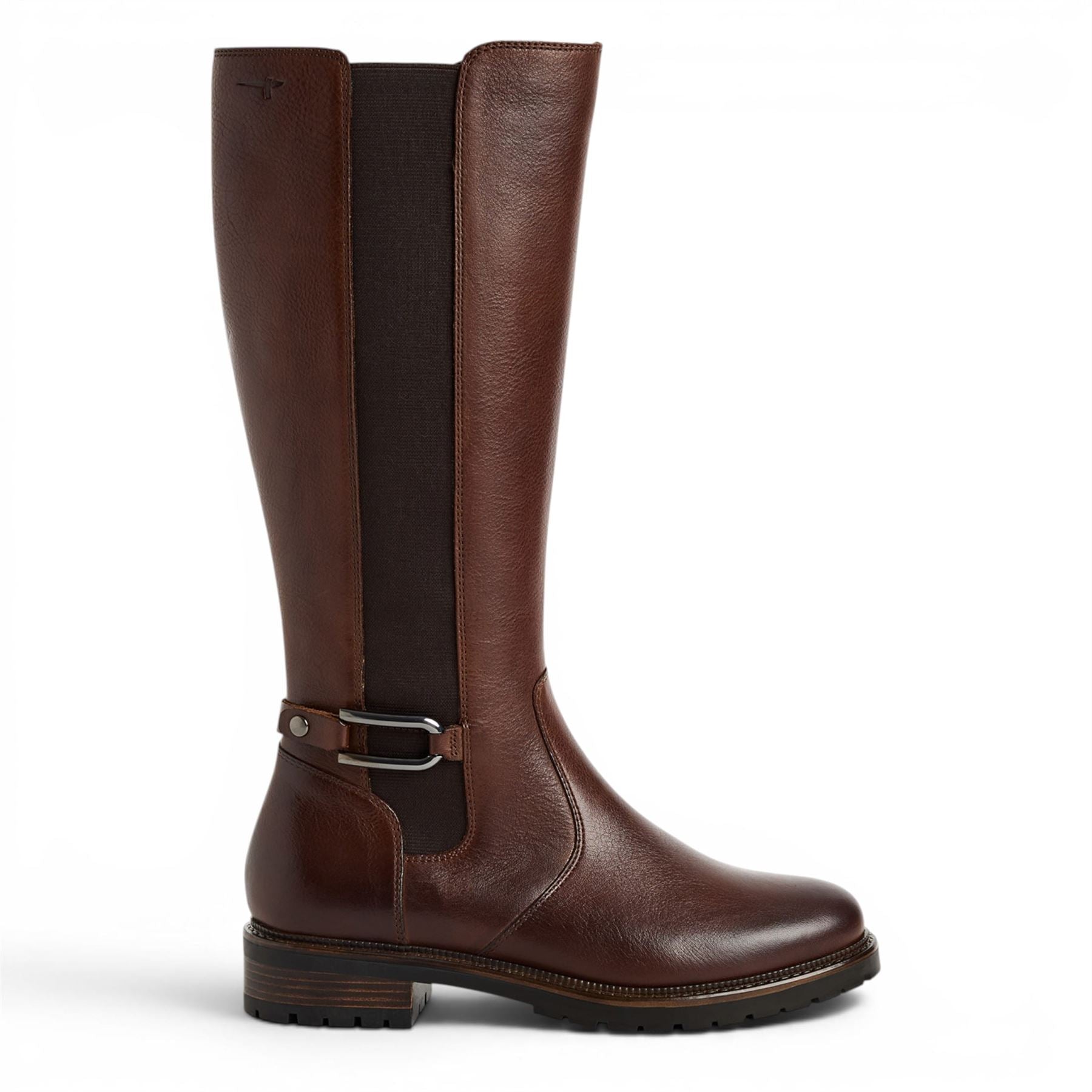 Tamaris Women’s Brown Leather Knee High Platform Heel Long Boots - 25609-47