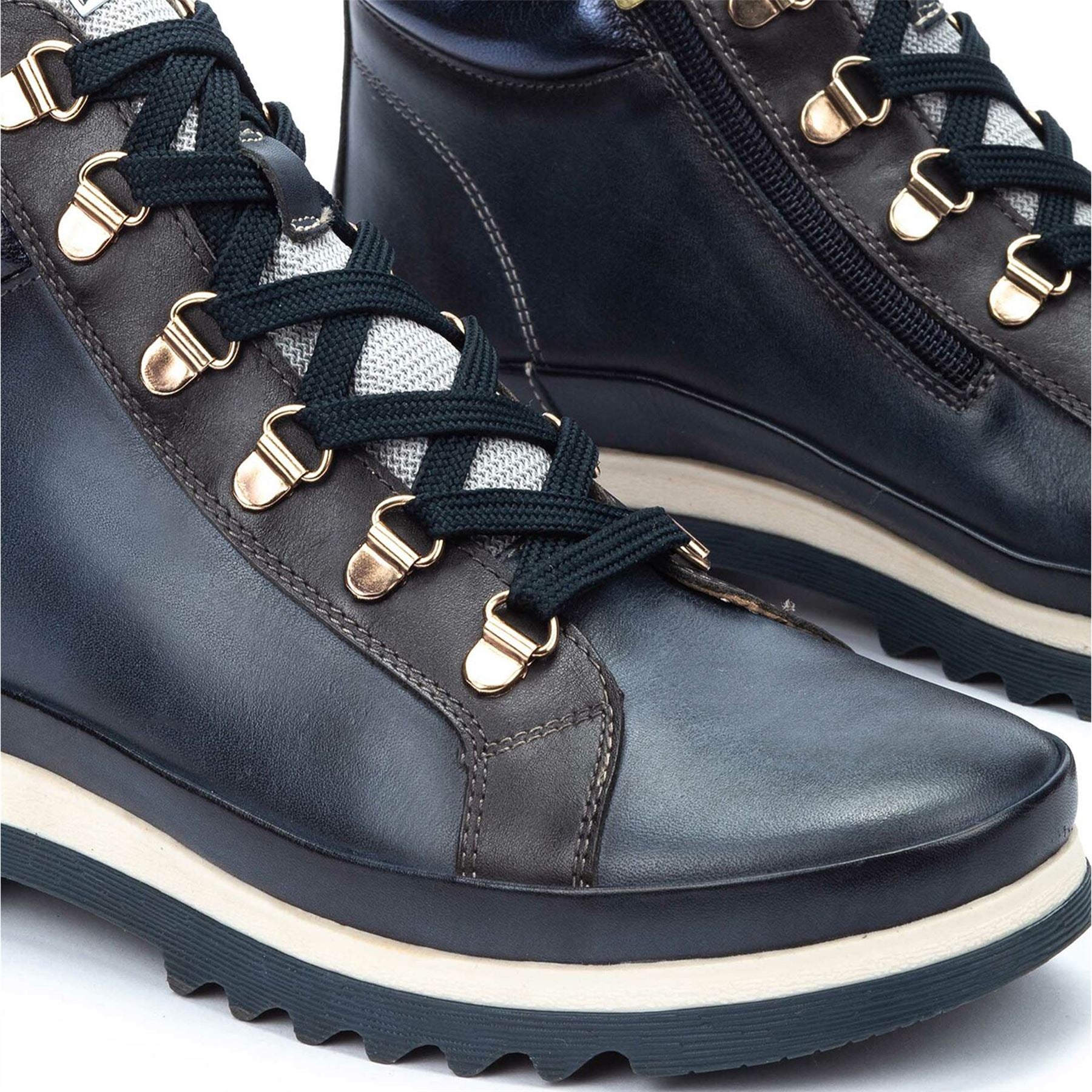 Pikolinos Women’s Blue Leather Ankle Trainers Boots - Vigo