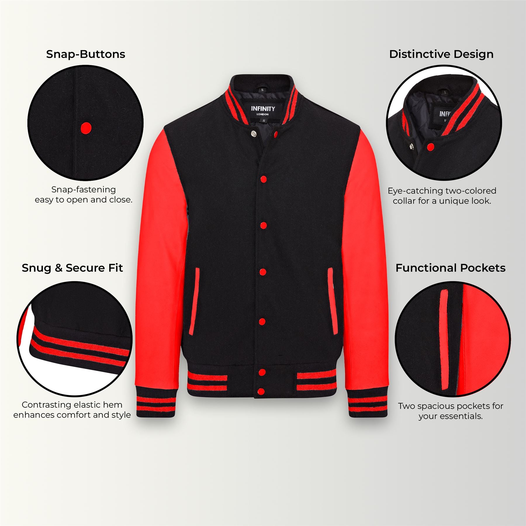 Letterman Baseball Wool Leather Varsity Bomber Jacket - Wallingford