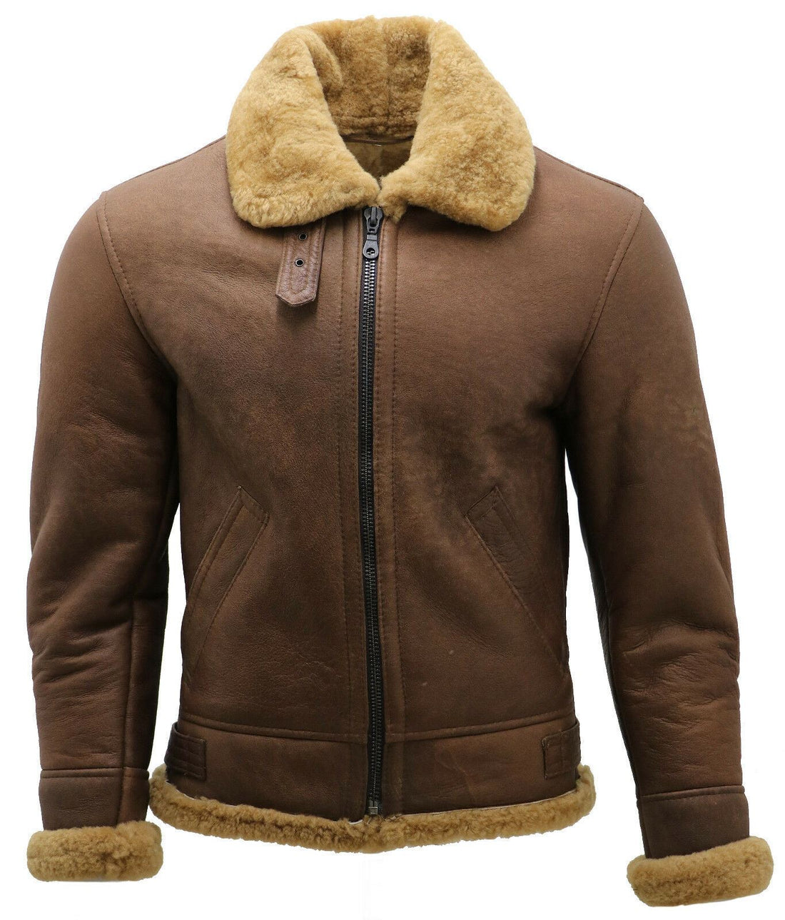 Mens Sheepskin Leather B3 Flying Aviator Aviator Jacket-Hessle