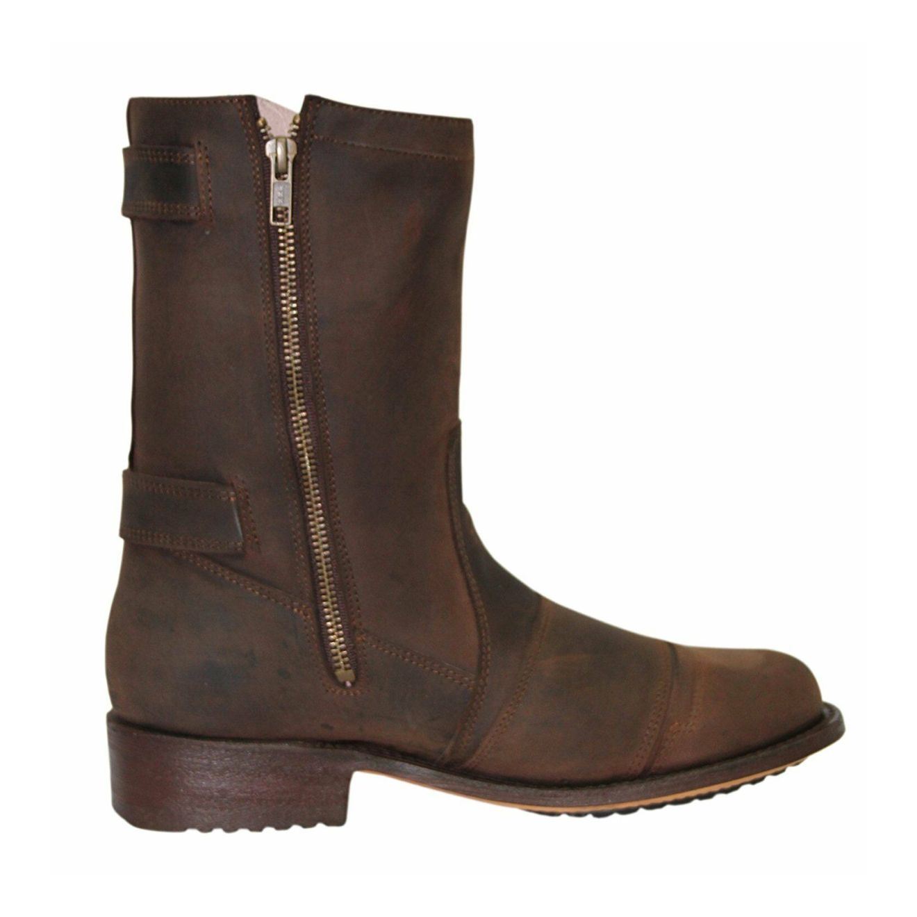 Grinders Mens Black Leather Cowboy Boots-Route 66