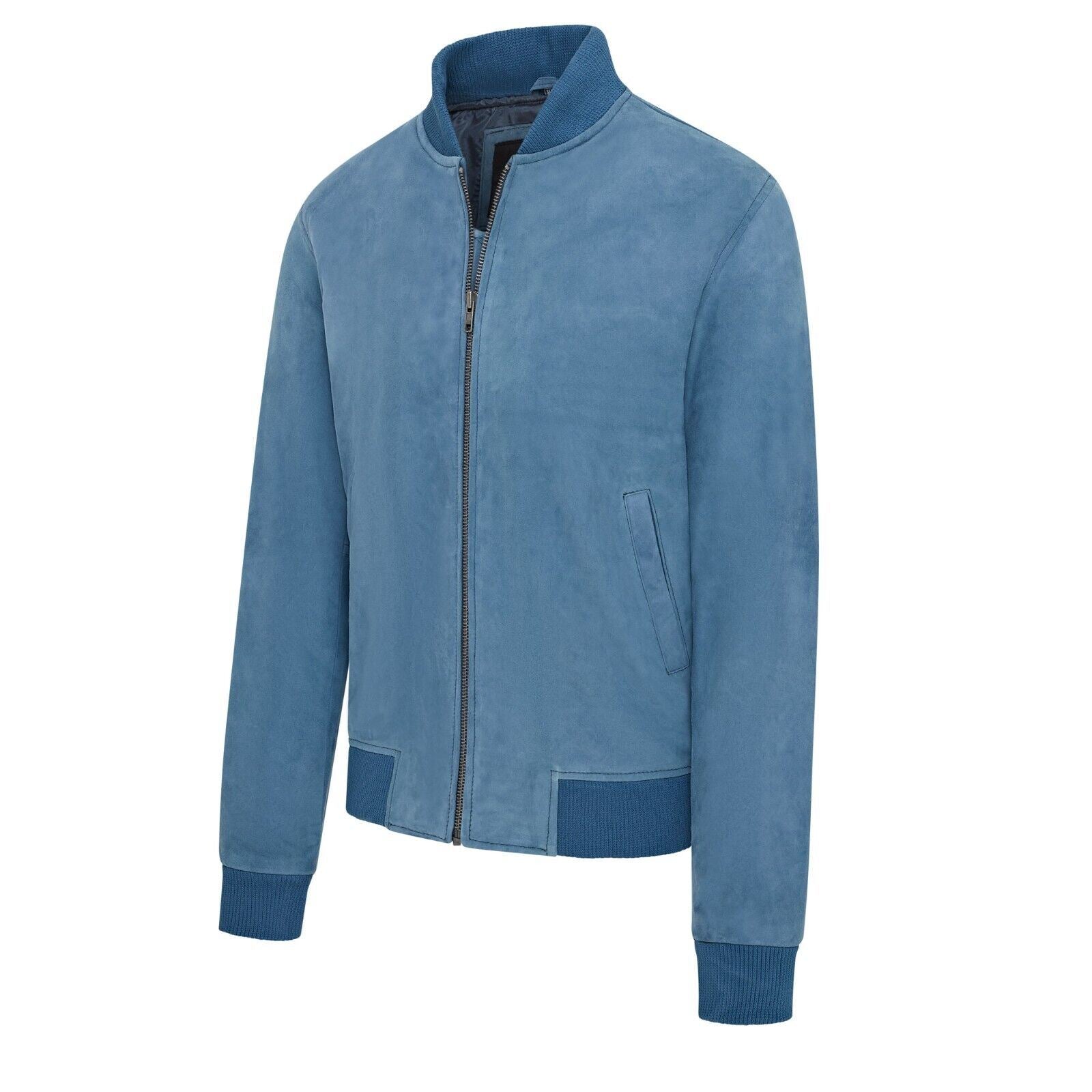 Mens Soft Goat Suede MA-1 Varsity Bomber Jacket - Uxbridge