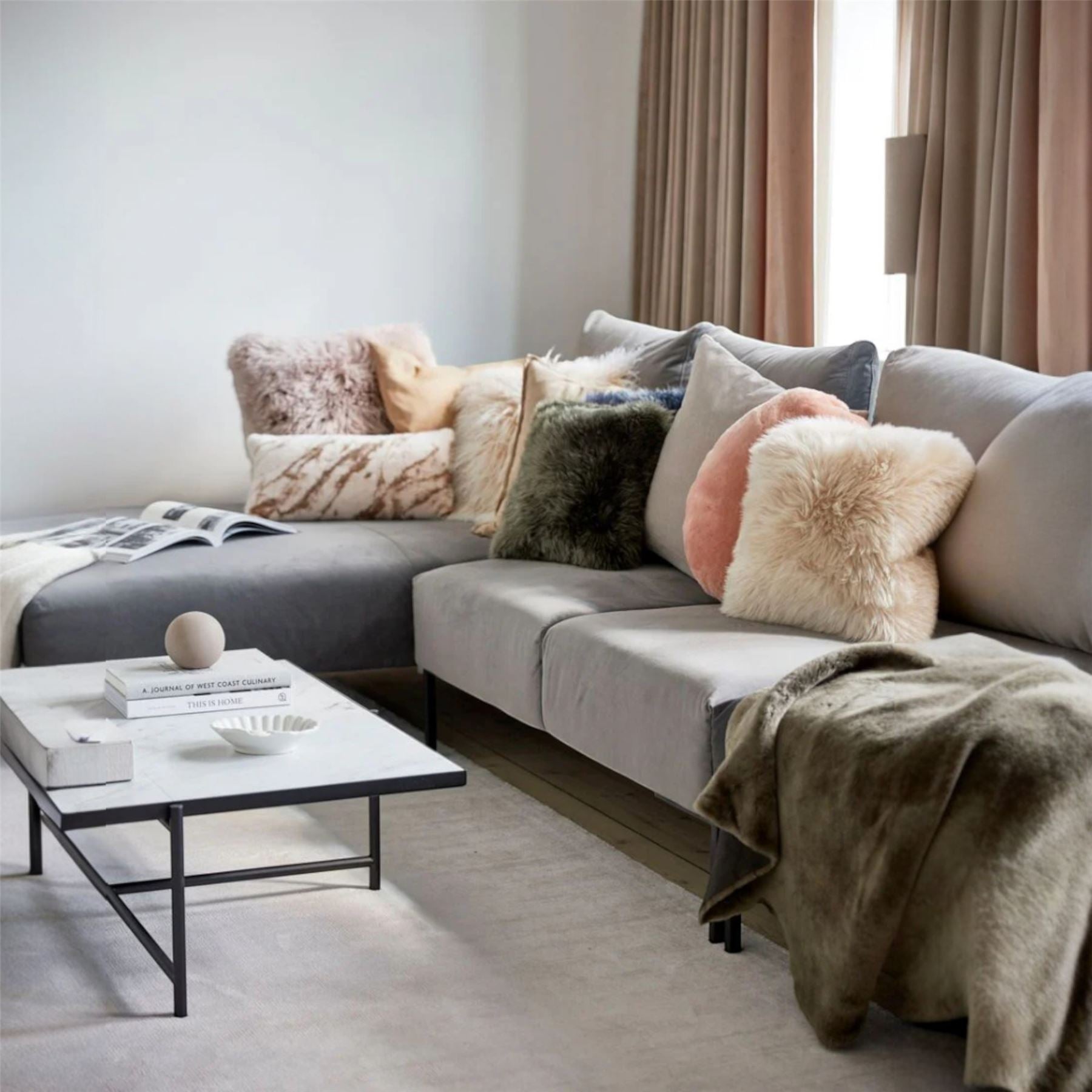 Genuine Sheepskin 40x40cm Real Wool Single Sided Cushion