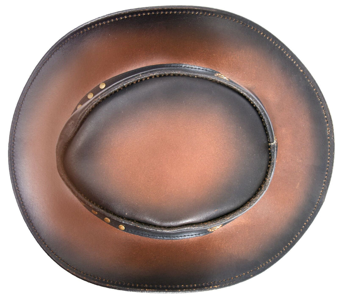 Australian Smoke Western Style Cowboy Outback Real Leather Aussie Bush Hat