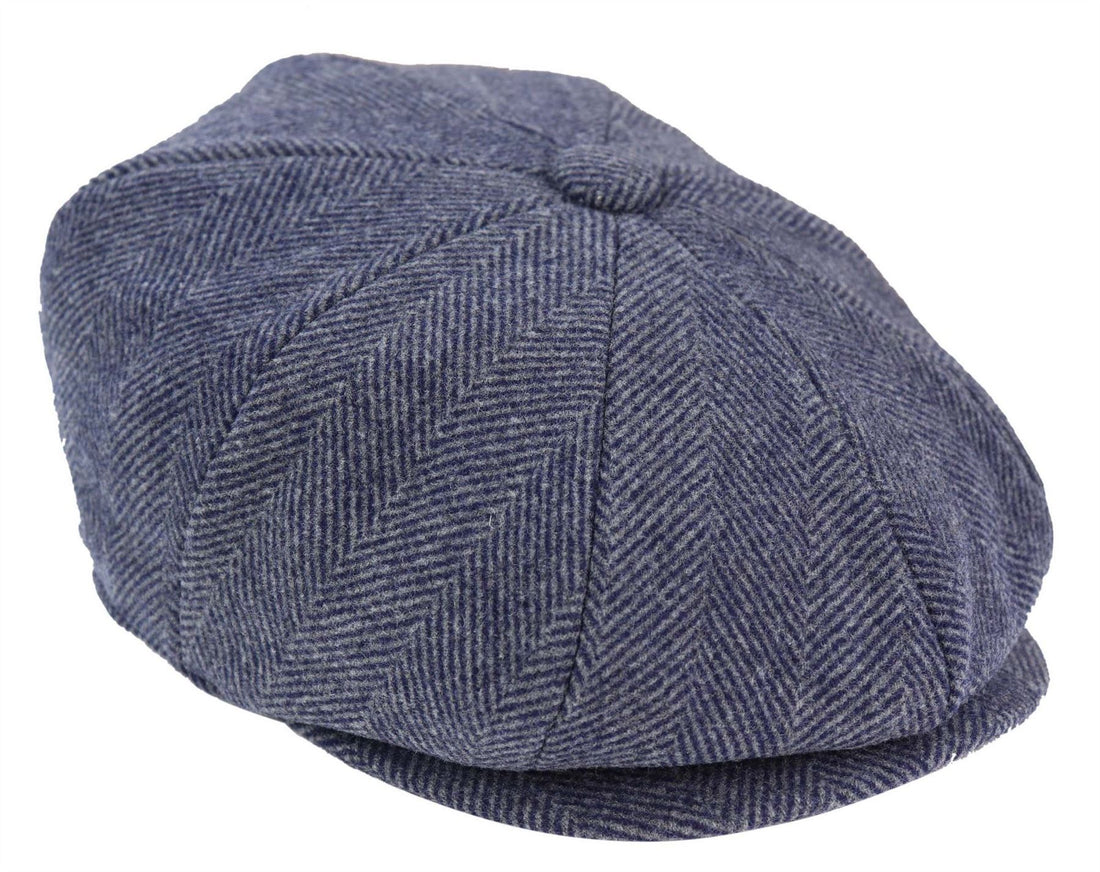 Mens Peaky Blinders Tweed Gatsby Flat Baker Hat With Razor Blade