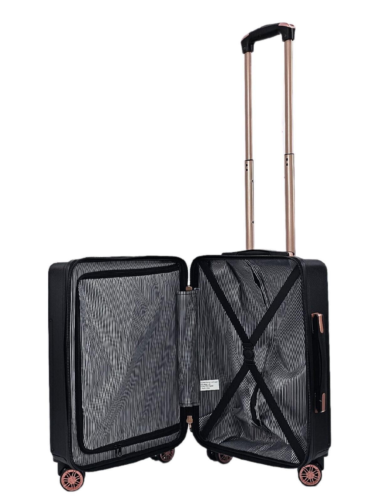 Lightweight Black Hard Shell ABS Suitcase Set Luggage Travel Cabin Case Bags