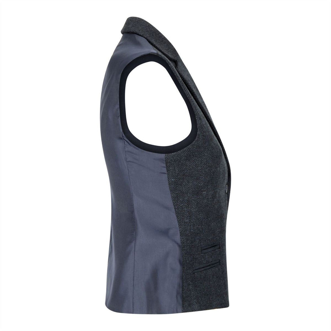 Womens Tweed 1920s Herringbone Navy Waistcoat