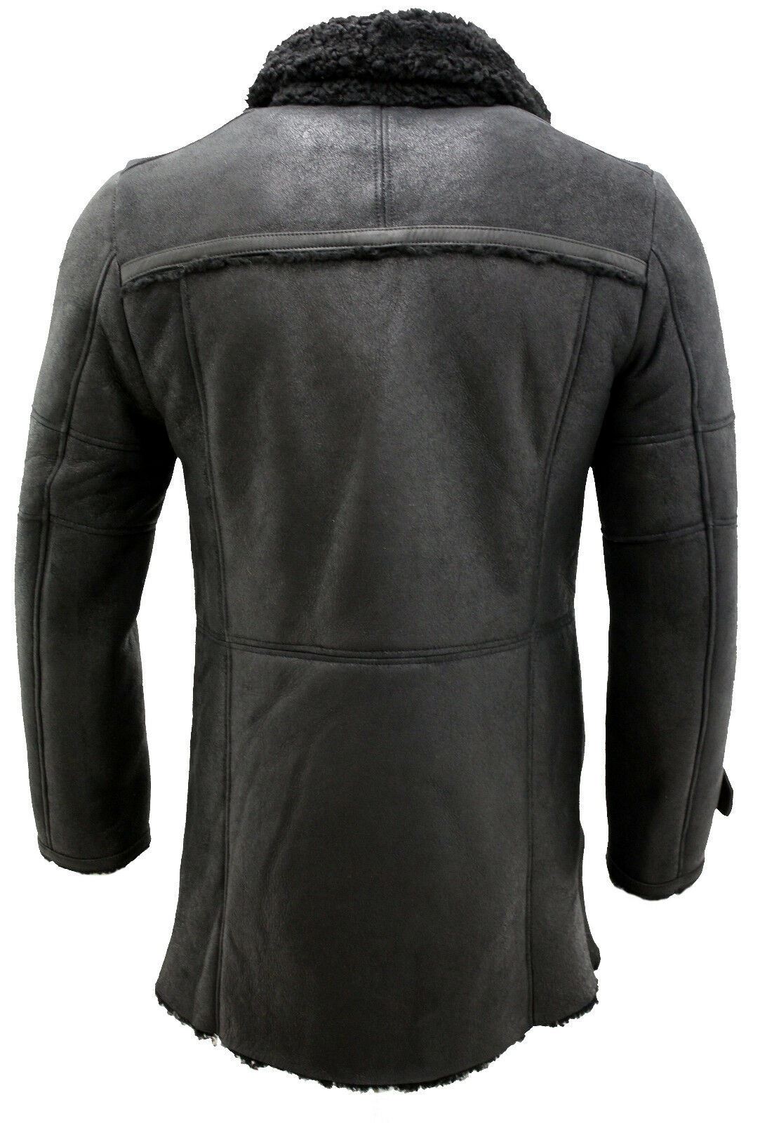 Mens Warm Sheepskin Leather Reefer Coat-Ledbury