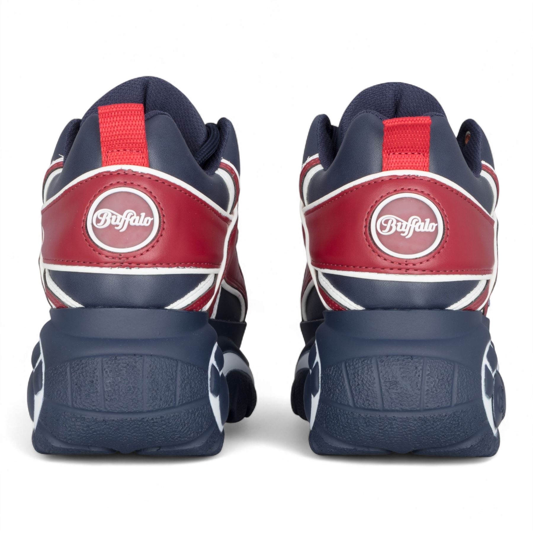 Buffalo Womens Blue Red Chunky Platform Fashion Trainers - 1339-14