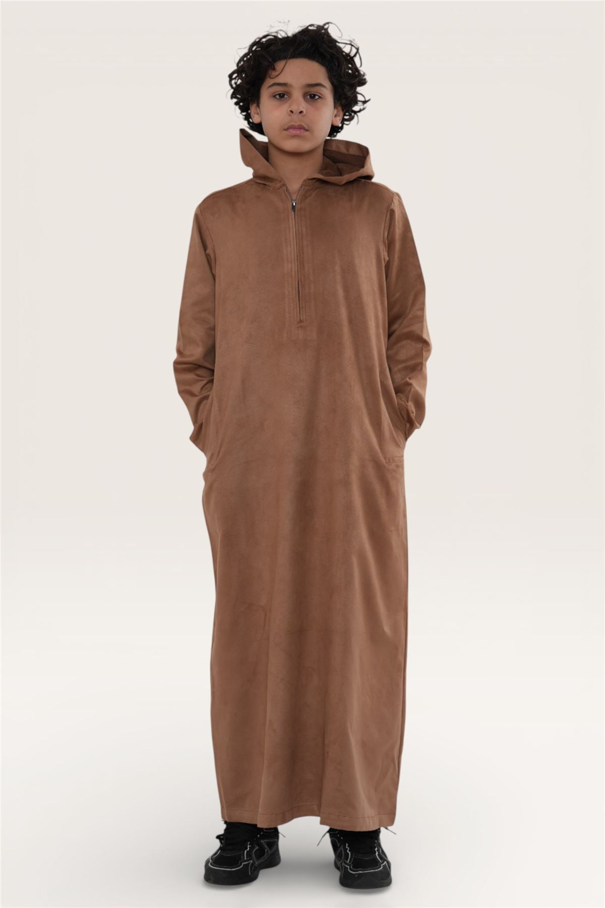 Kids Boys Hooded Eid Moroccan Jubba Robe Ramadan Eid Thobe - K-HM12