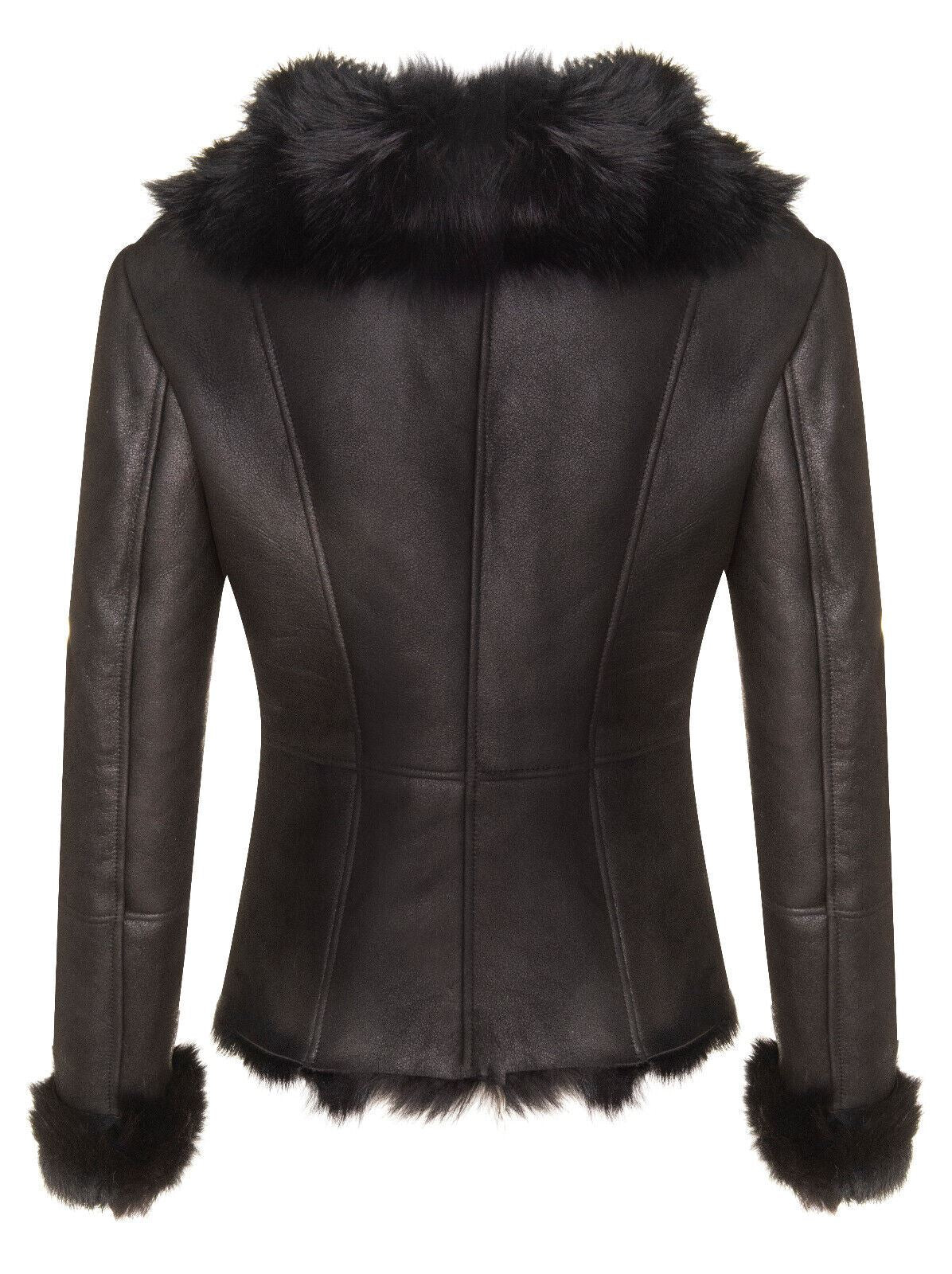 Womens Toscana Sheepskin Leather Jacket-Redcar
