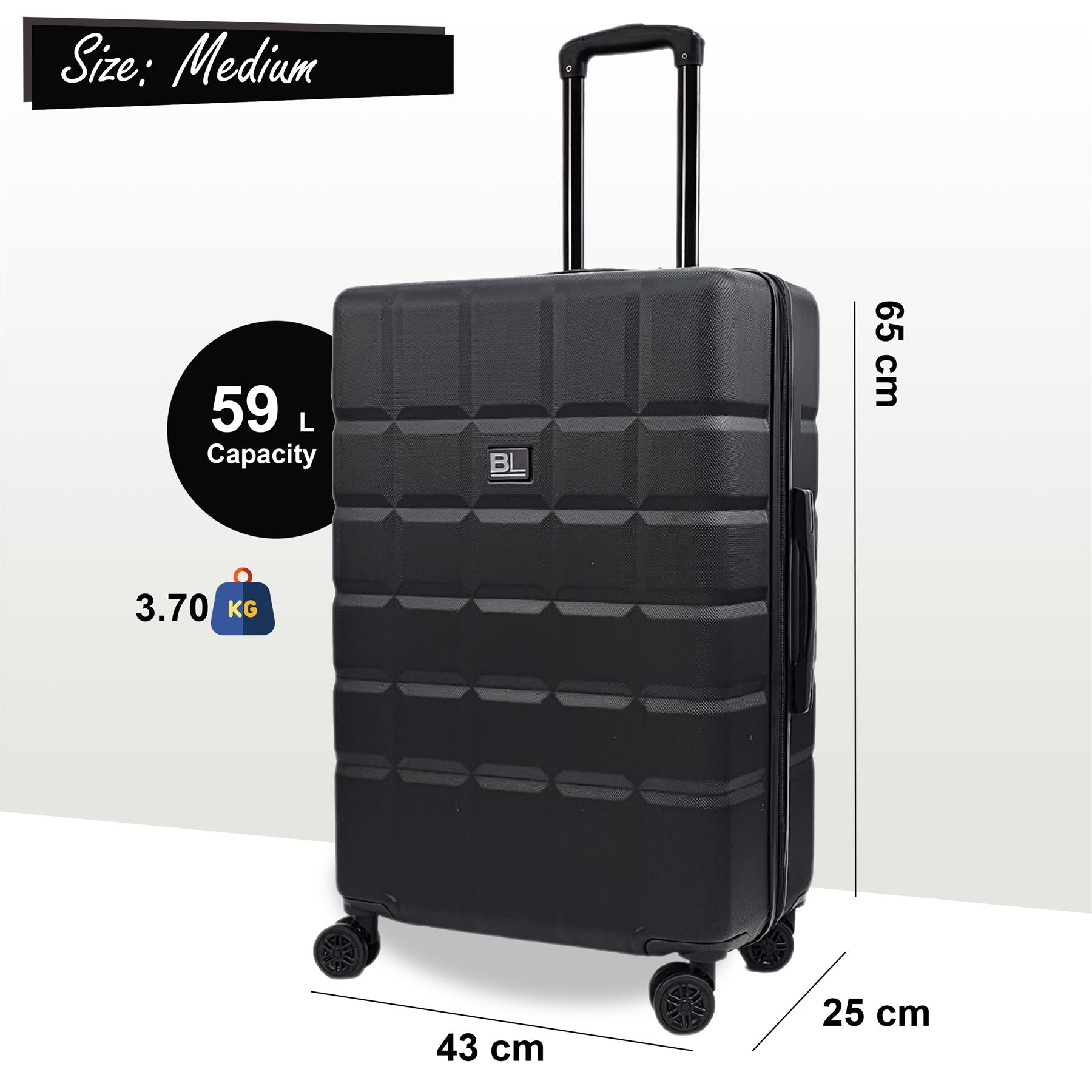 Hard Shell Classic 4 Wheel Travel Suitcase Set