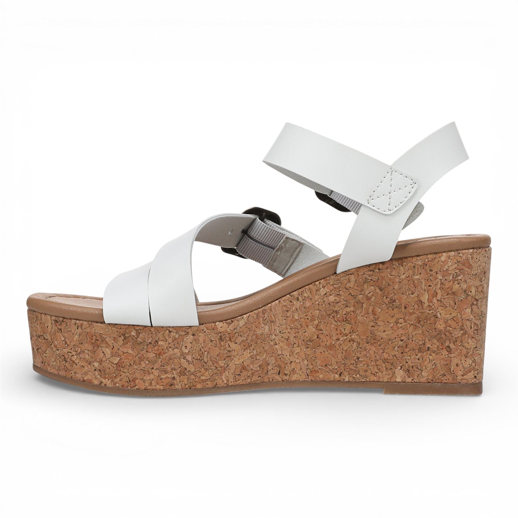 Blowfish Malibu Womens White Wedge Strappy Espadrille Heel Sandals - Ali