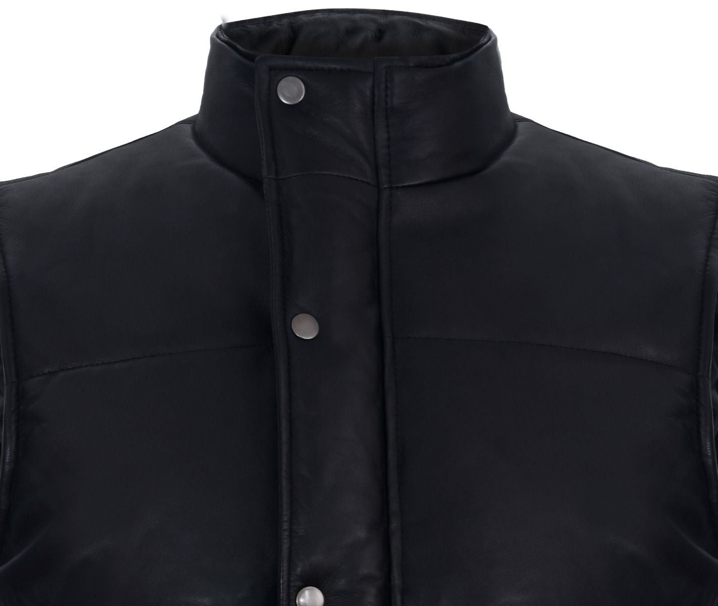 Mens Classic Leather Puffer Waistcoat-Gateshead
