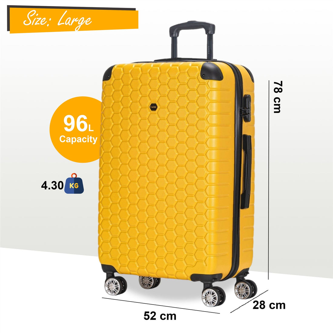 Noda Large Hard Shell Suitcase in Yellow