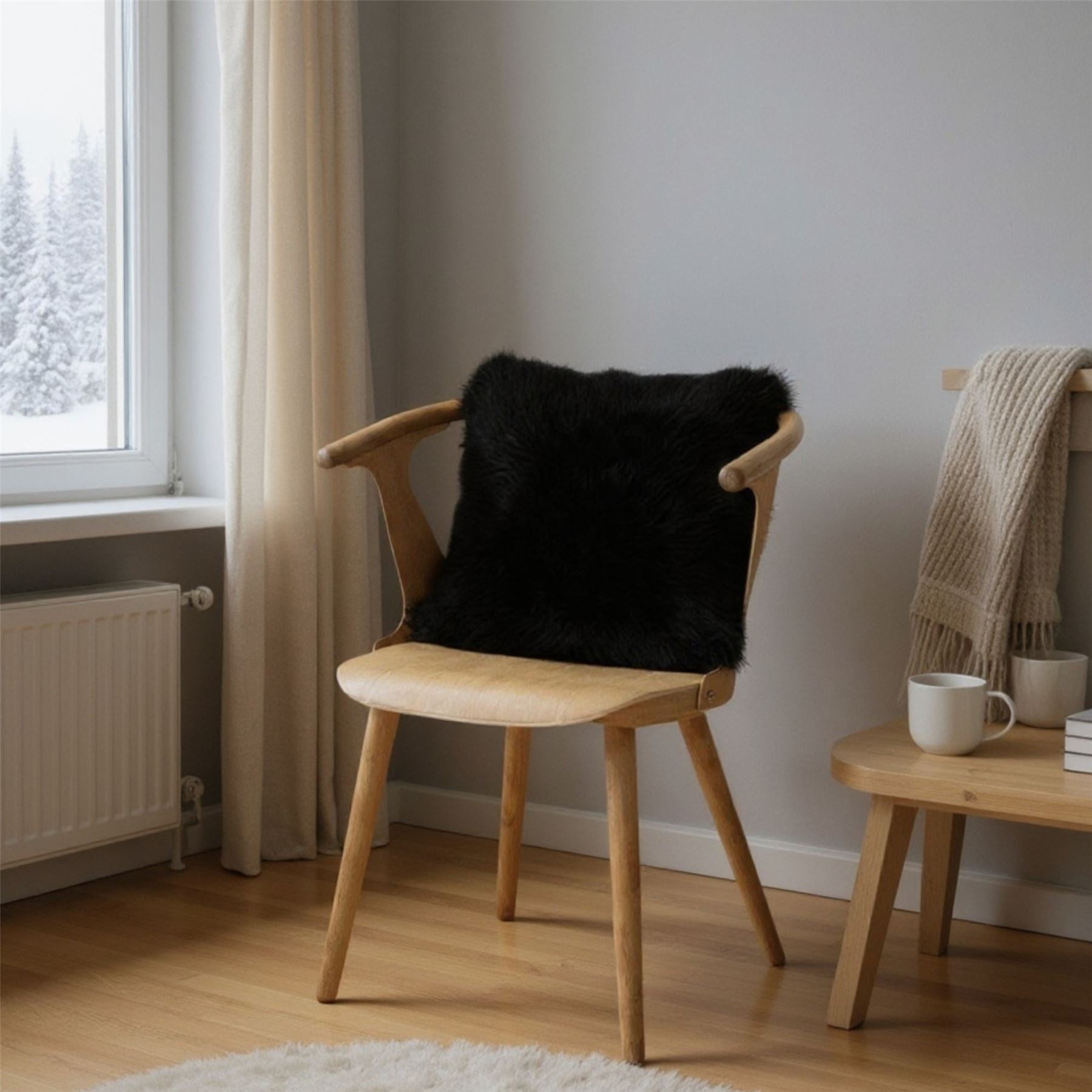 Genuine Sheepskin 40x40cm Real Wool Single Sided Cushion