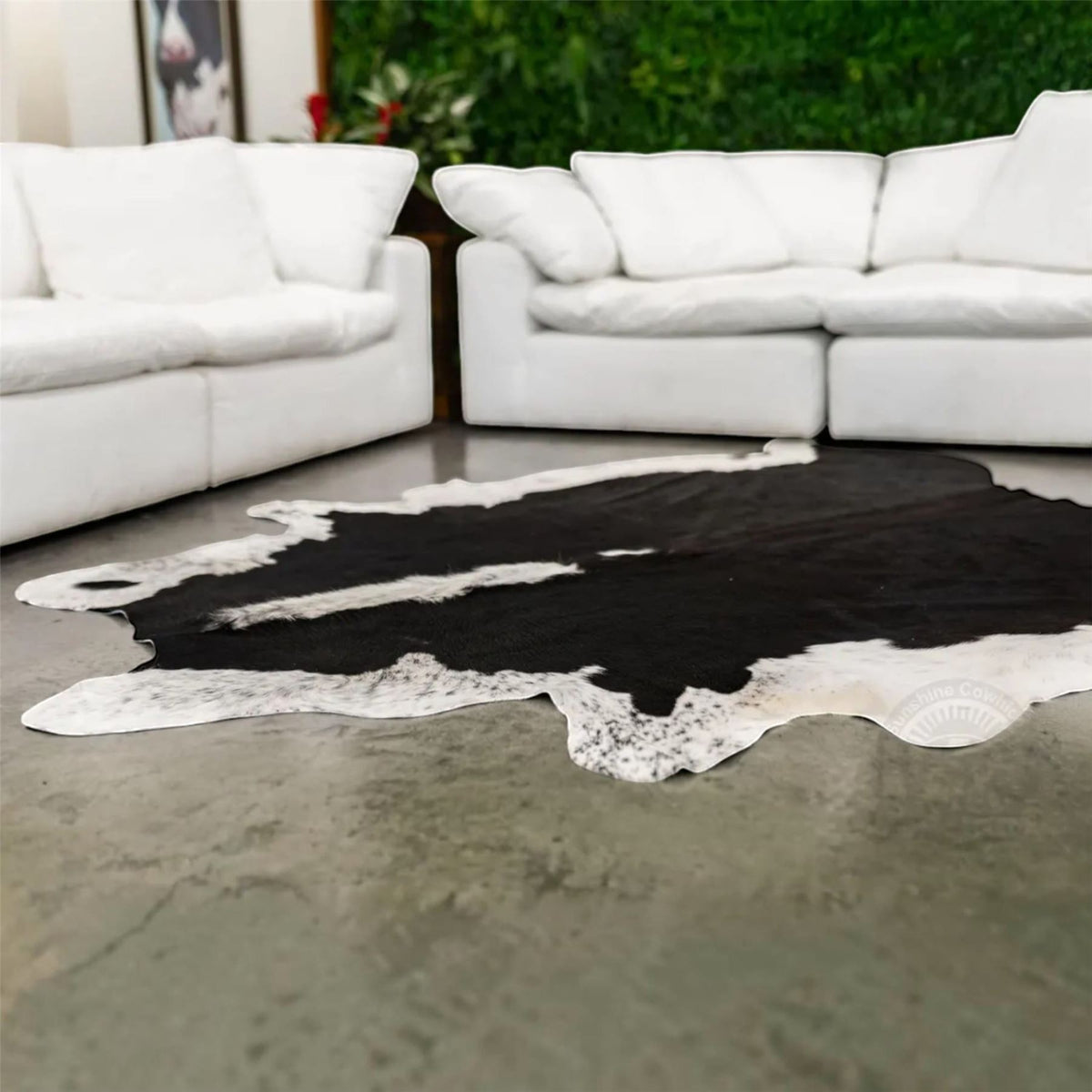 Natural Cow Leather Cowhide Hairon Rug - Hereford