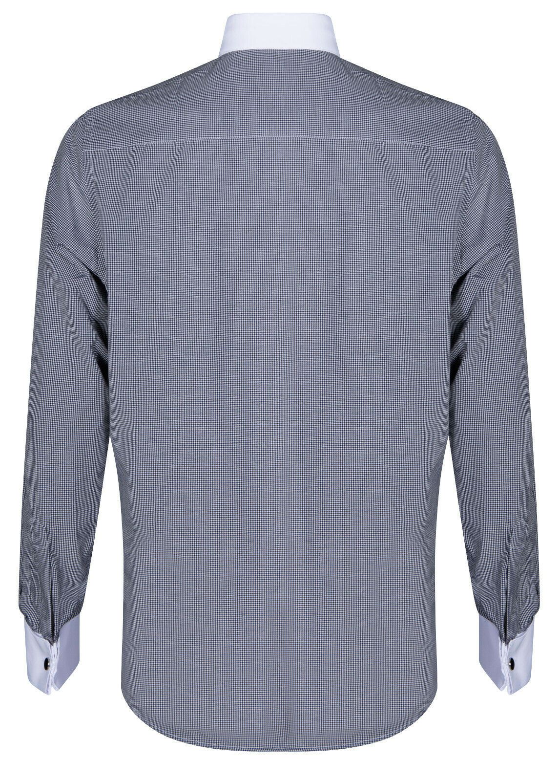 Mens Club Collar Black Shirt 1920s Peaky Blinders With Bar Poplin Pin Smart