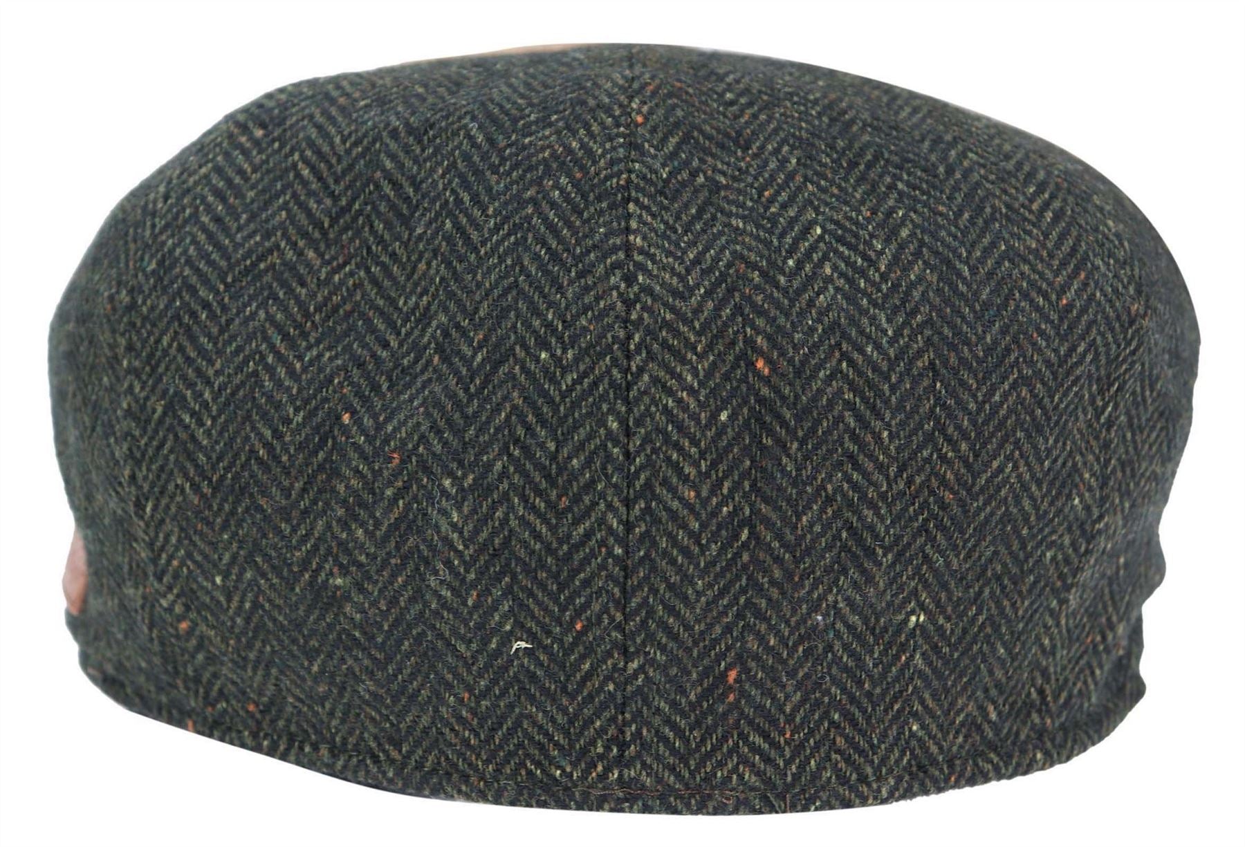 Mens Peaky Blinders Tweed Gatsby Flat Baker Hat With Razor Blade