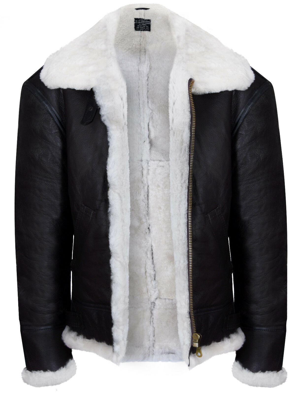Mens Warm Sheepskin Aviator Zip-Up Flight Jacket-Harrogate