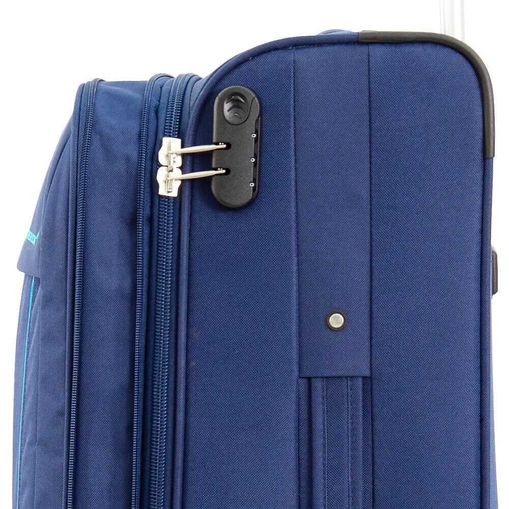 Carrollton Large Soft Shell Suitcase in Blue
