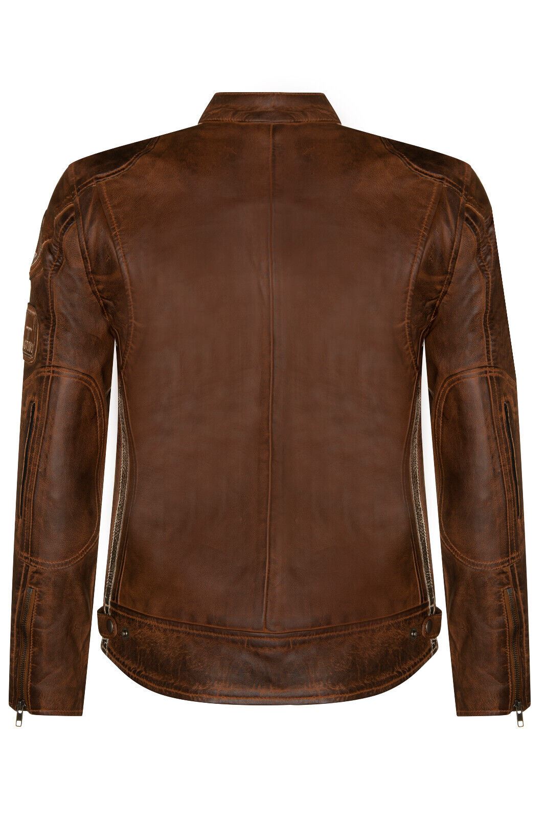 Mens Versatile Leather Biker Jacket-Stone