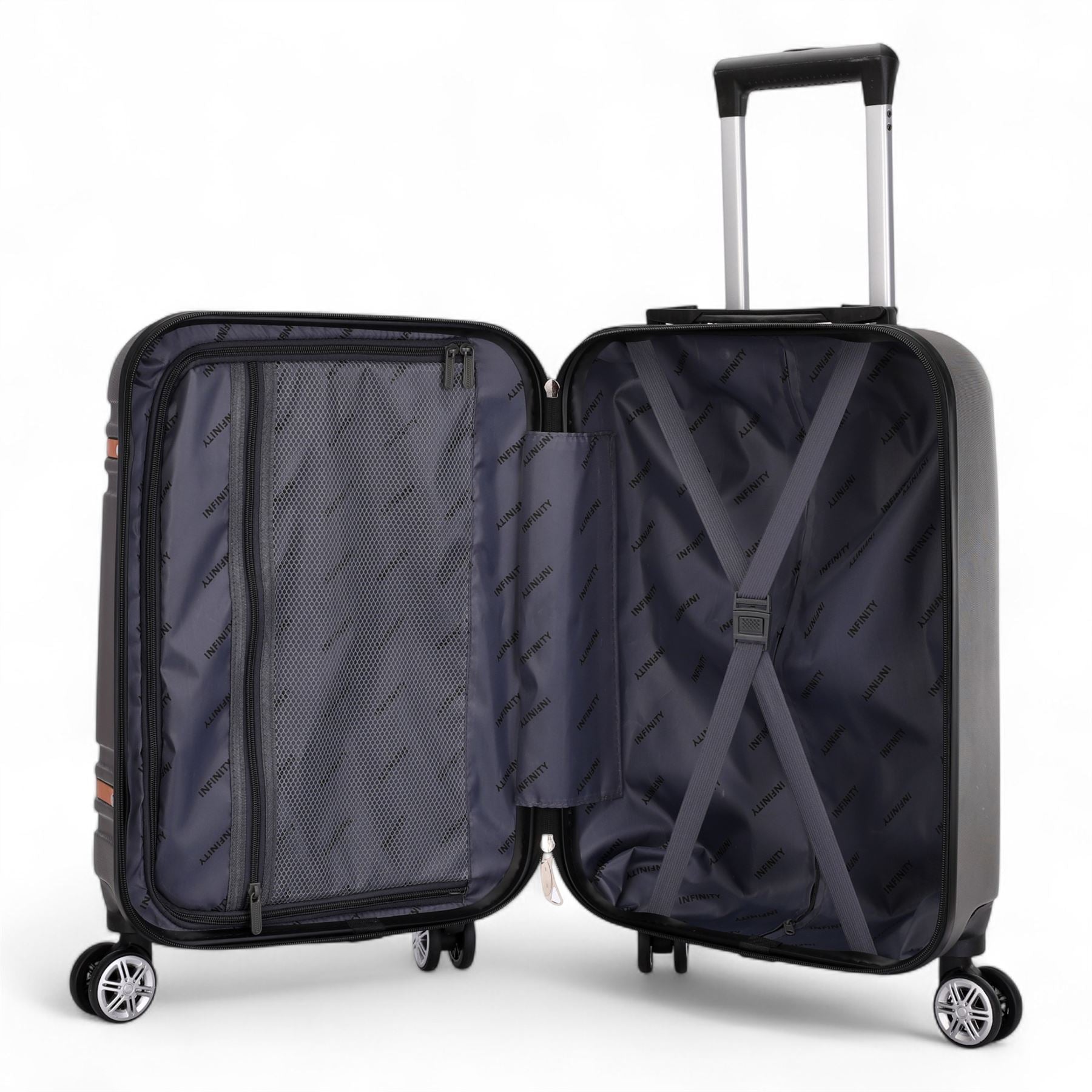 Calgary Cabin Hard Shell Suitcase in Charcoal Black