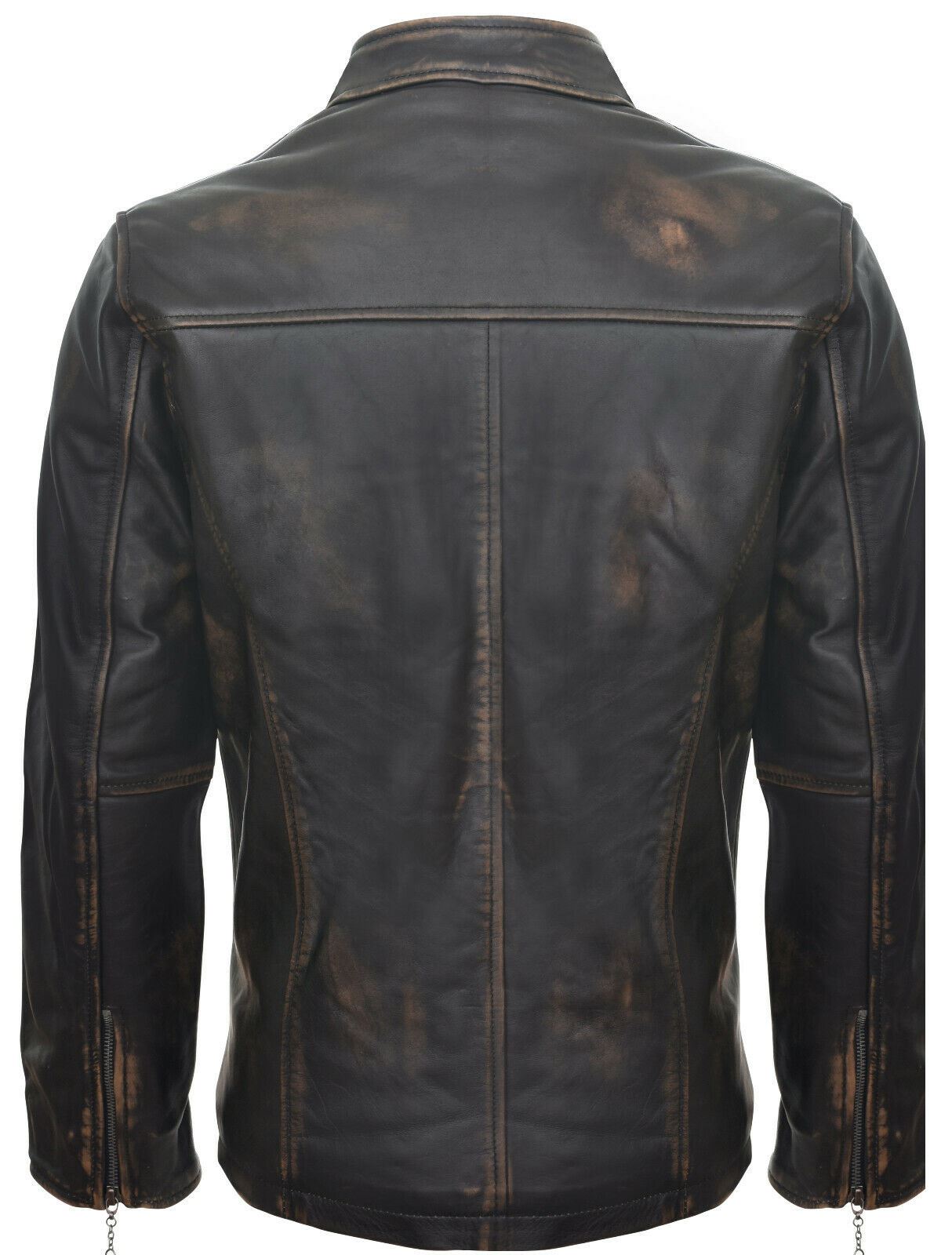 Mens Classic Black Leather Biker Jacket- Southgate