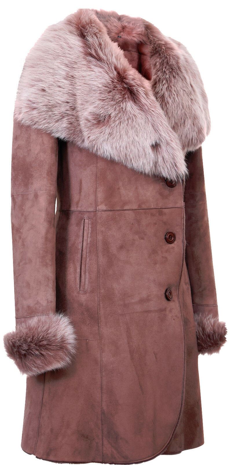 Womens Suede Merino Shearling Toscana Coat -Rochford