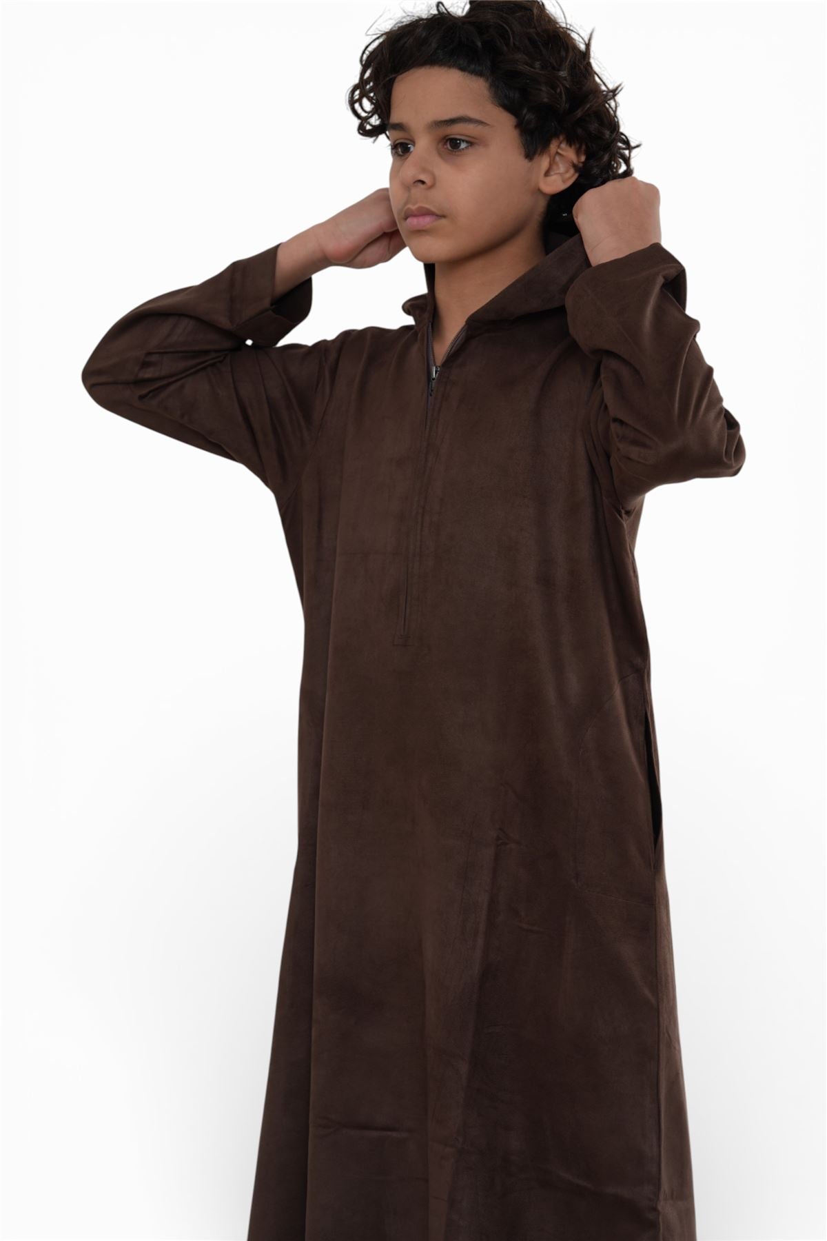 Kids Boys Hooded Eid Moroccan Jubba Robe Ramadan Eid Thobe - K-HM12