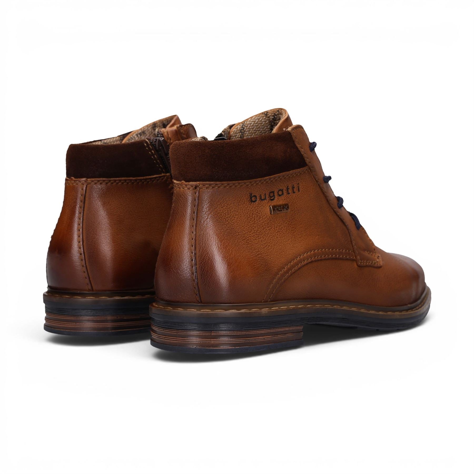 Bugatti Mens Tan Brown Leather Lace-up Chukka Ankle Boots - Rigalo Evo