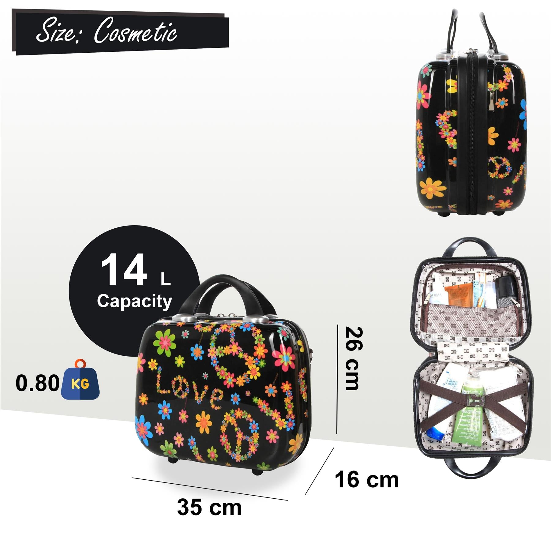 Hard Shell Printed Dual 4 Wheel Luggage Suitcase