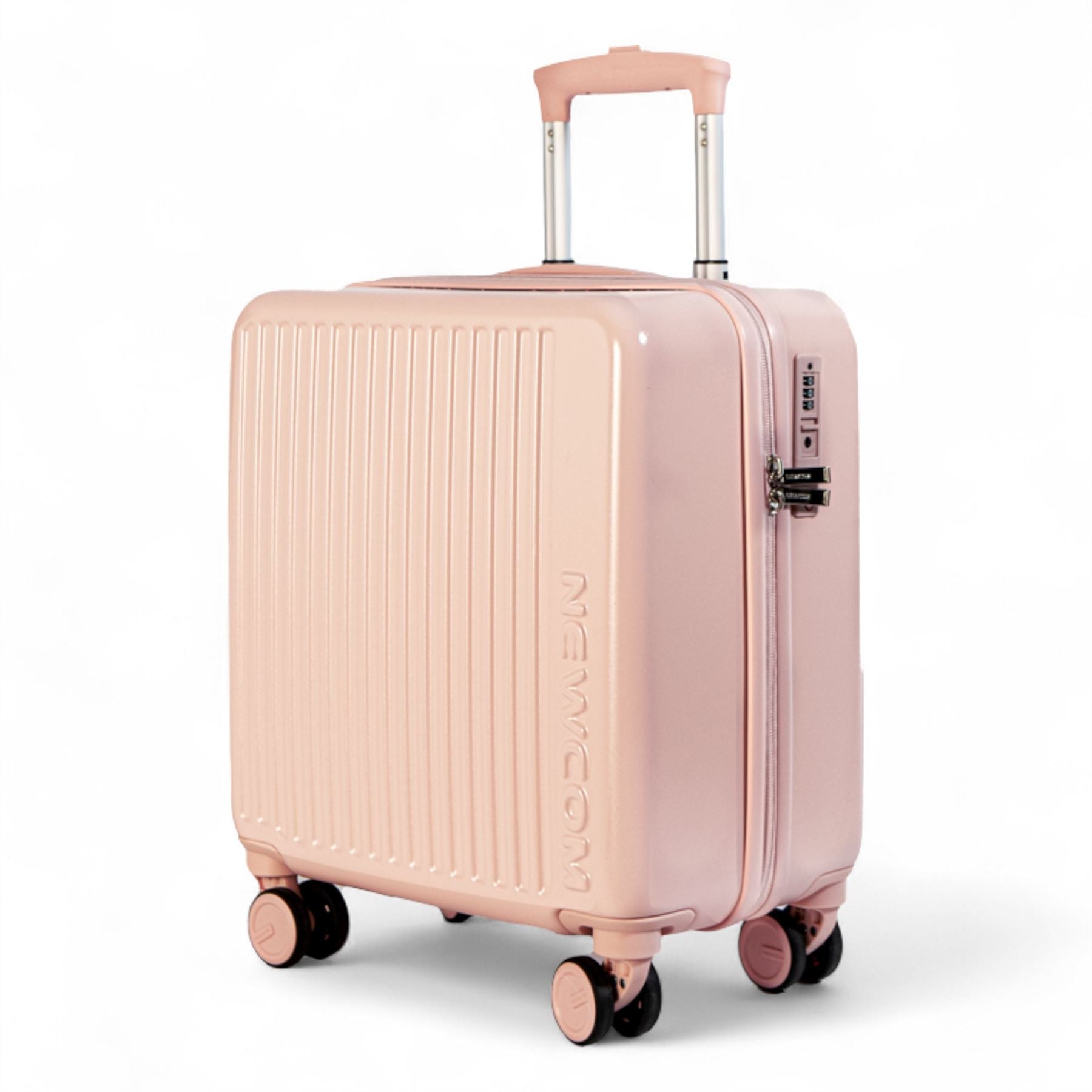 Hard Shell Cabin 44 x 22 x 38 cm Pink TSA Secure Luggage Suitcase Suitable for Easyjet, Ryanair
