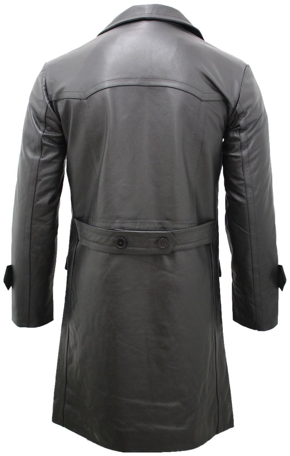 Mens 3/4-Length Cowhide Leather Peacoat-Edmonton - Upperclass Fashions 