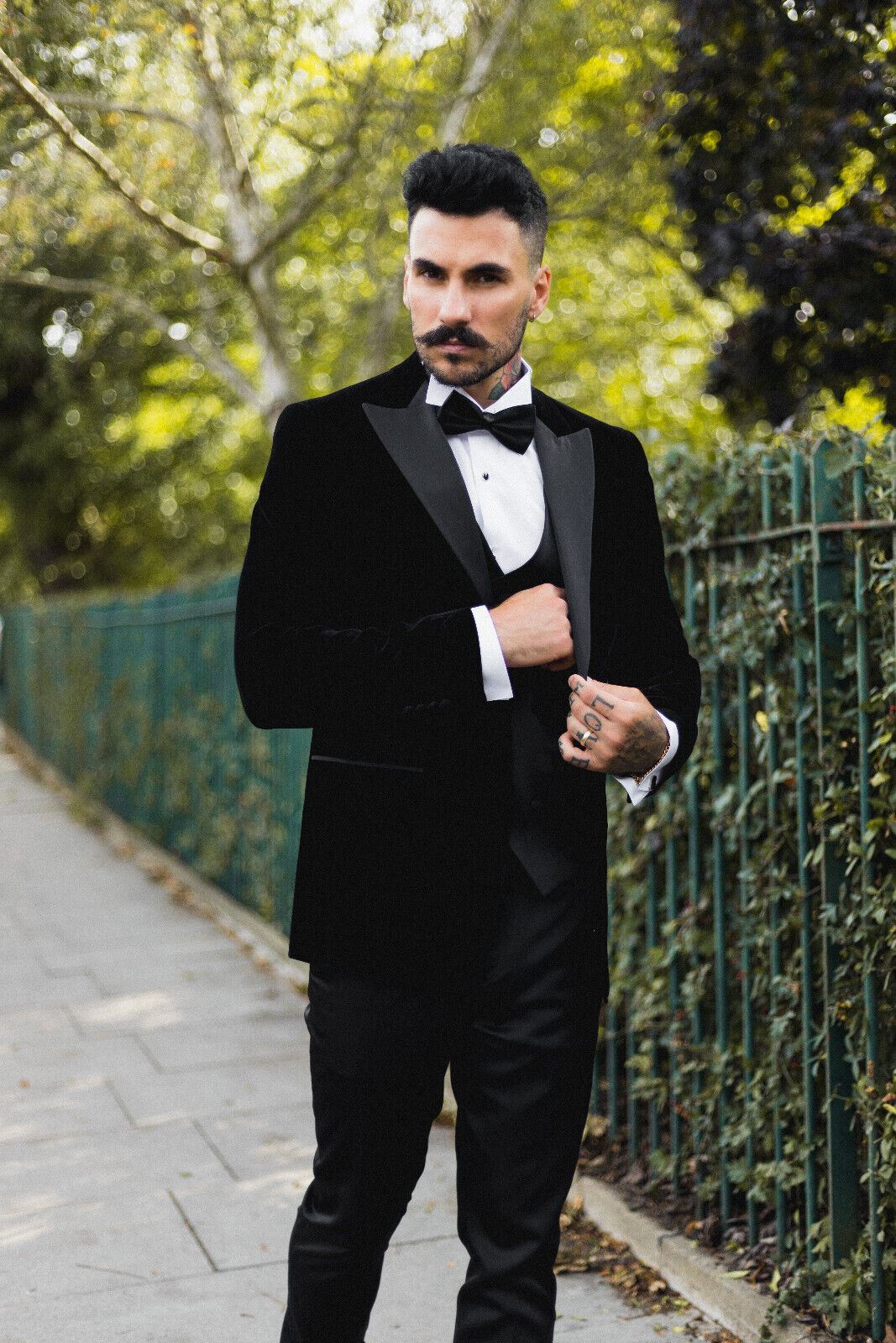 Mens Black Velvet Dinner Tuxedo Suit Jacket Blazer