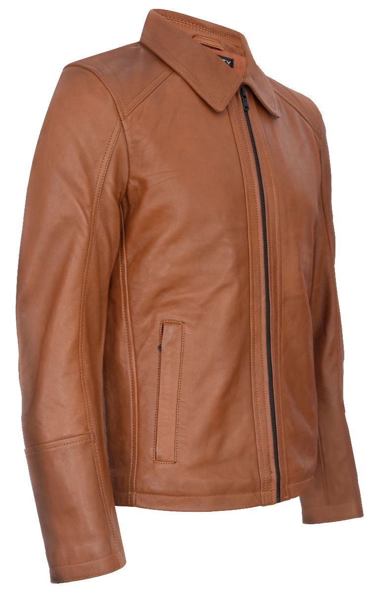 Mens Classic Harrington Leather Jacket-Southsea