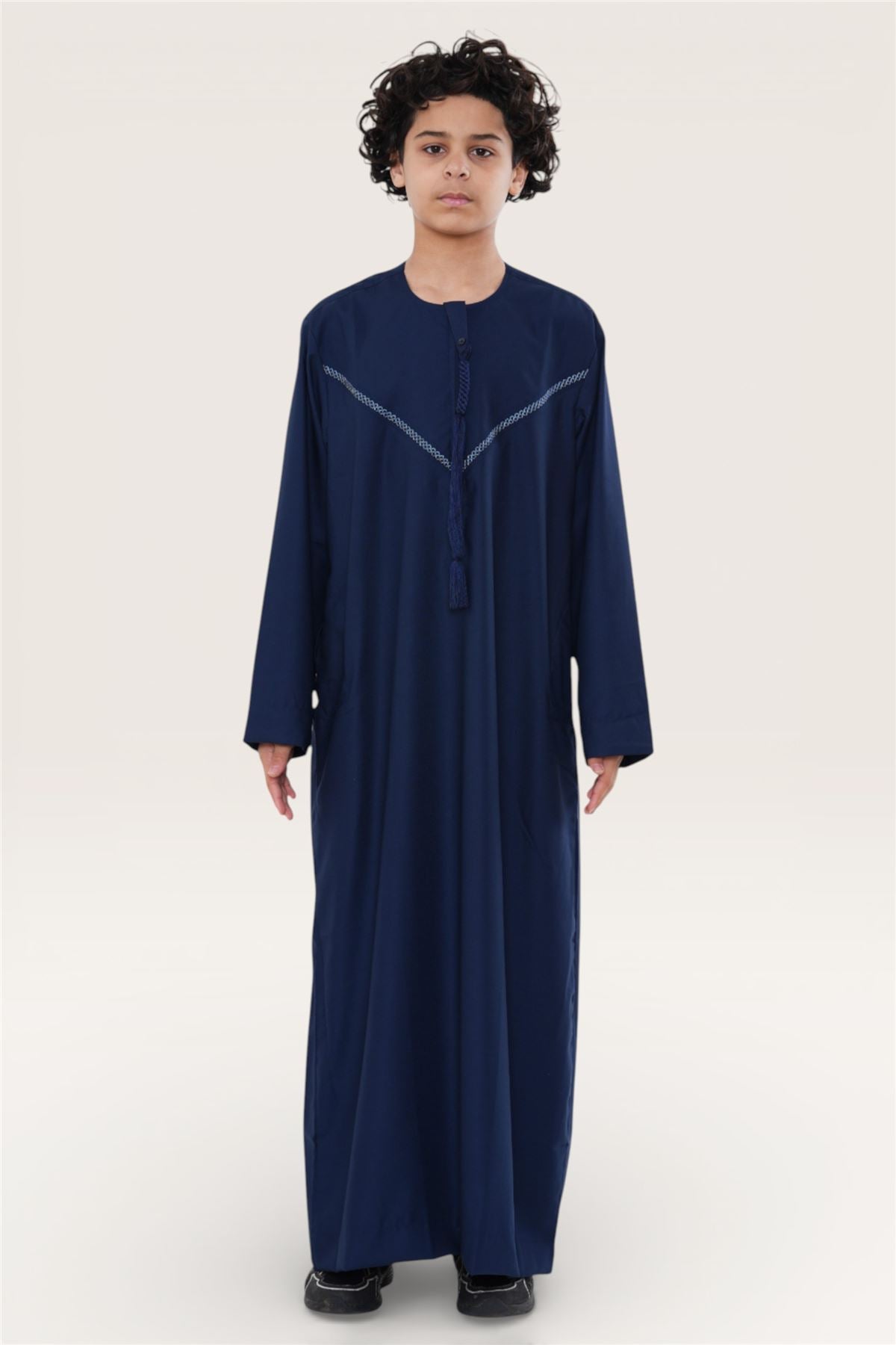 Kids Boys Moroccan Embroidered Djellaba Islamic Jubba Robe Tassel Ramadan Thobe